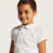 Juniors Solid Short Sleeves Shirt with Pleat Detail and Peter Pan Collar-Tops-thumbnail-2