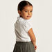 Juniors Solid Short Sleeves Shirt with Pleat Detail and Peter Pan Collar-Tops-thumbnail-3