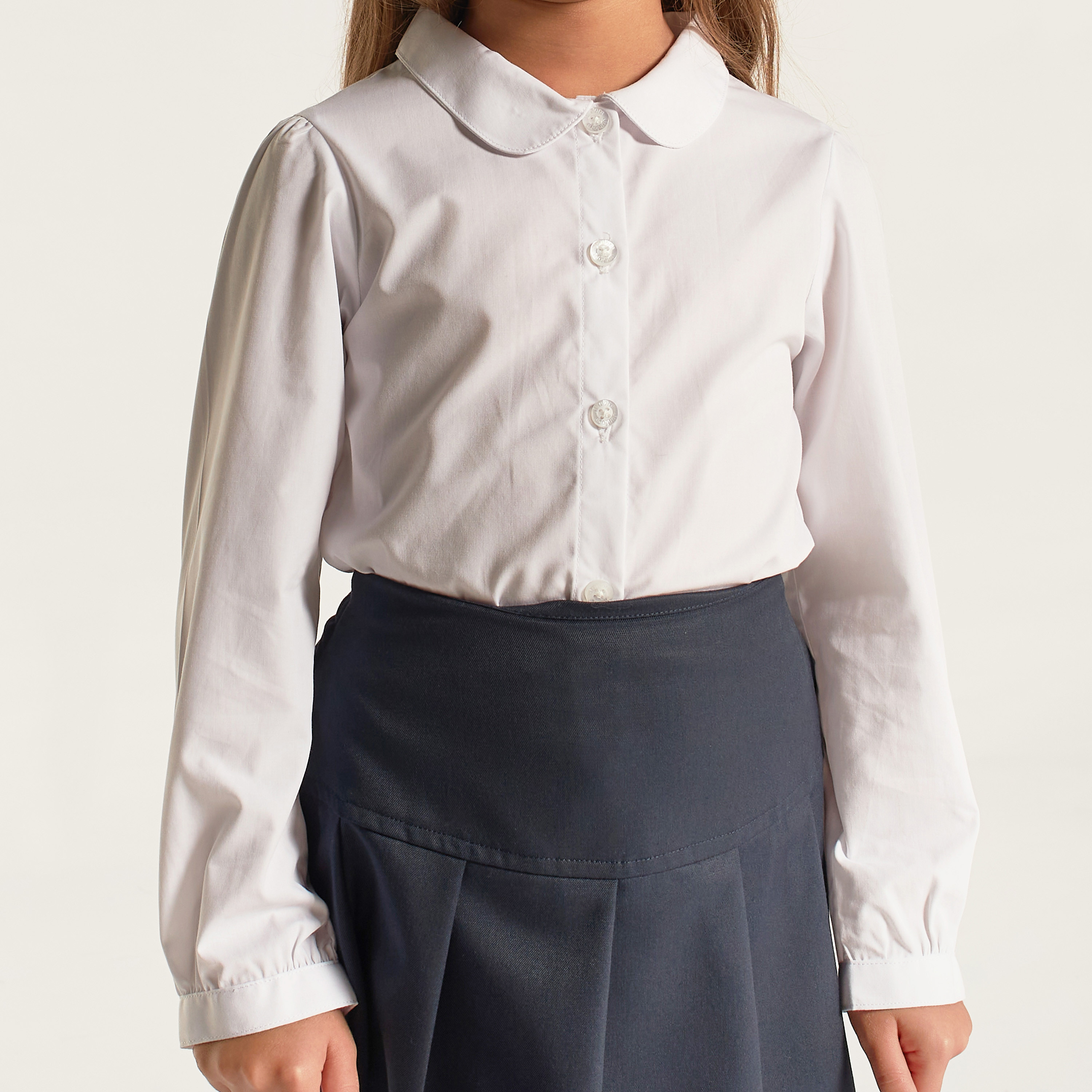 Set of 2- Juniors Solid Shirt with Long Sleeves and Button Closure-girls-clothing-schoolwear-blousesandshirts-image-4