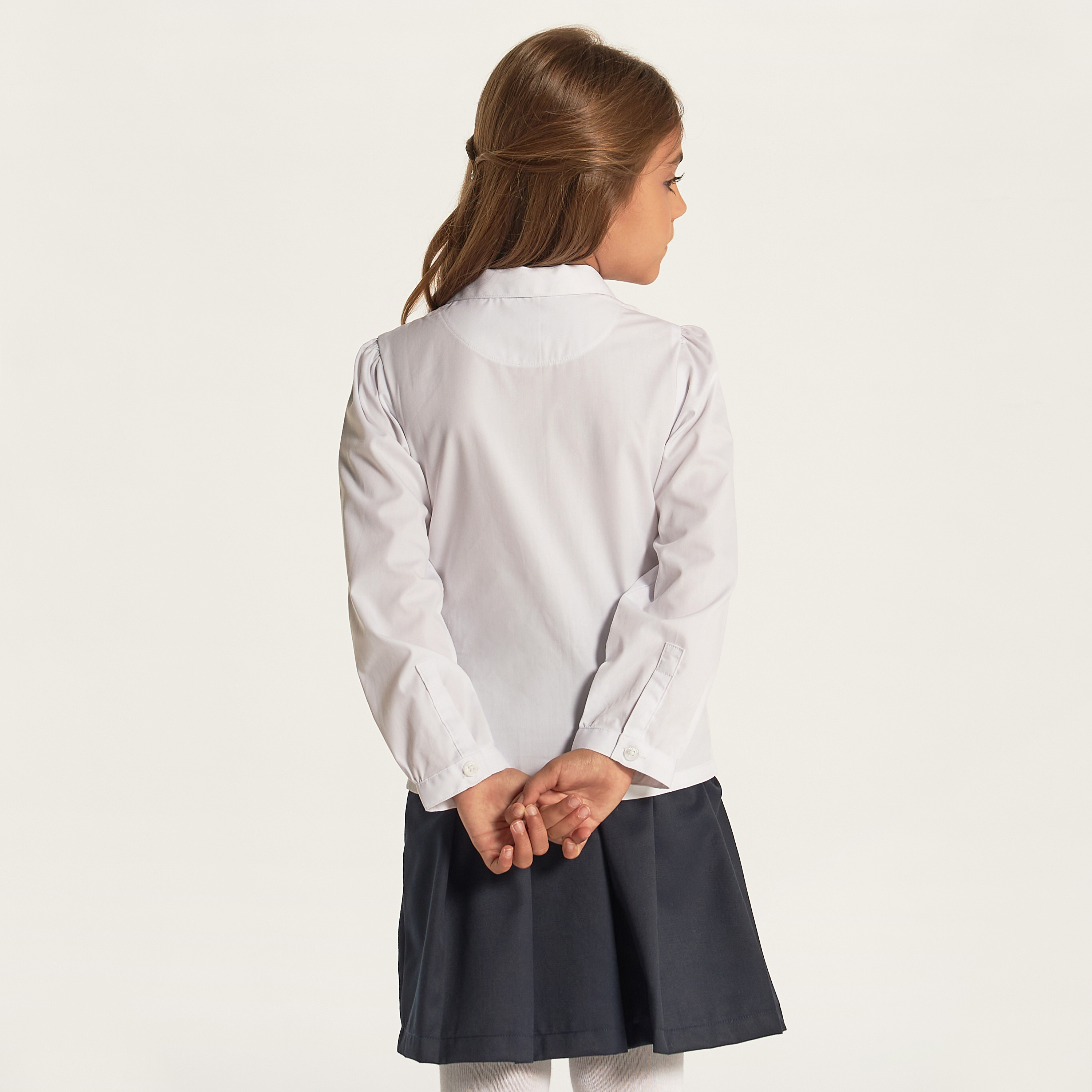 Set of 2- Juniors Solid Shirt with Long Sleeves and Button Closure-girls-clothing-schoolwear-blousesandshirts-image-5