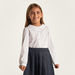 Juniors Solid Long Sleeves Shirt with Embroidered Peter Pan Collar-Tops-thumbnailMobile-1
