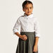 Juniors Solid Shirt with 3/4 Sleeves and Button Closure-Tops-thumbnail-1