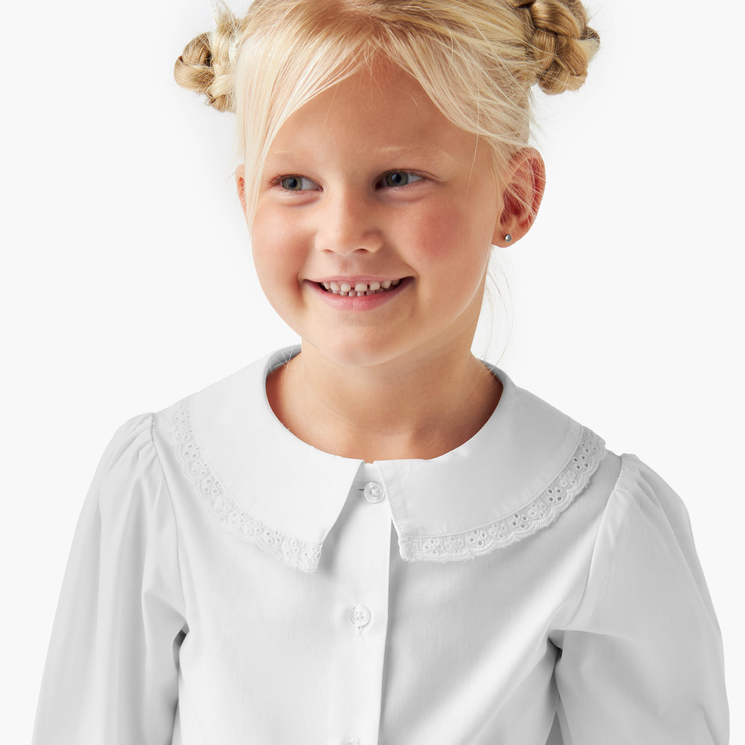 Juniors Solid Shirt with Lace Trim Collar and Long Sleeves-girls-clothing-schoolwear-blousesandshirts-image-4