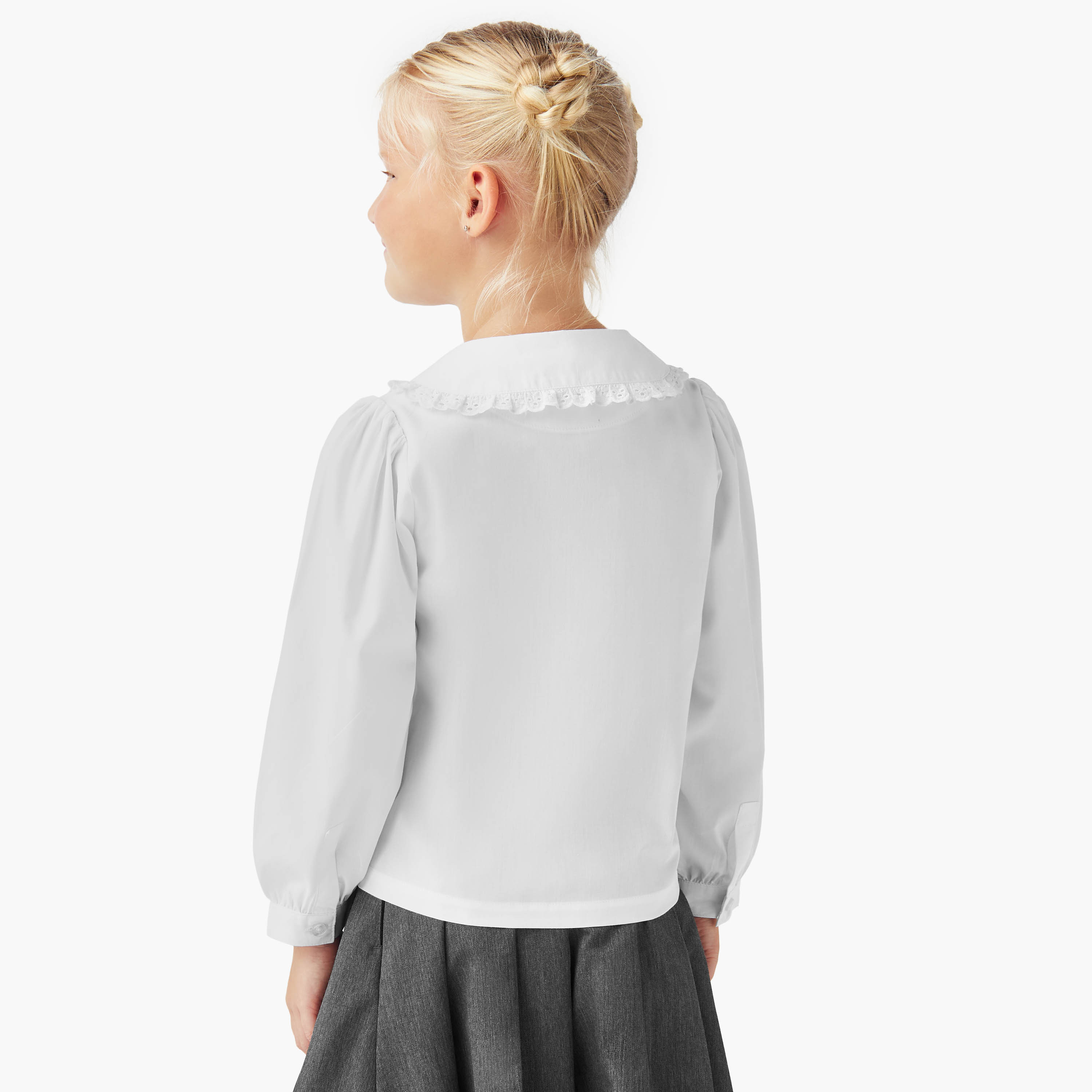 Juniors Solid Collared Top with Long Sleeves-girls-clothing-schoolwear-blousesandshirts-image-3