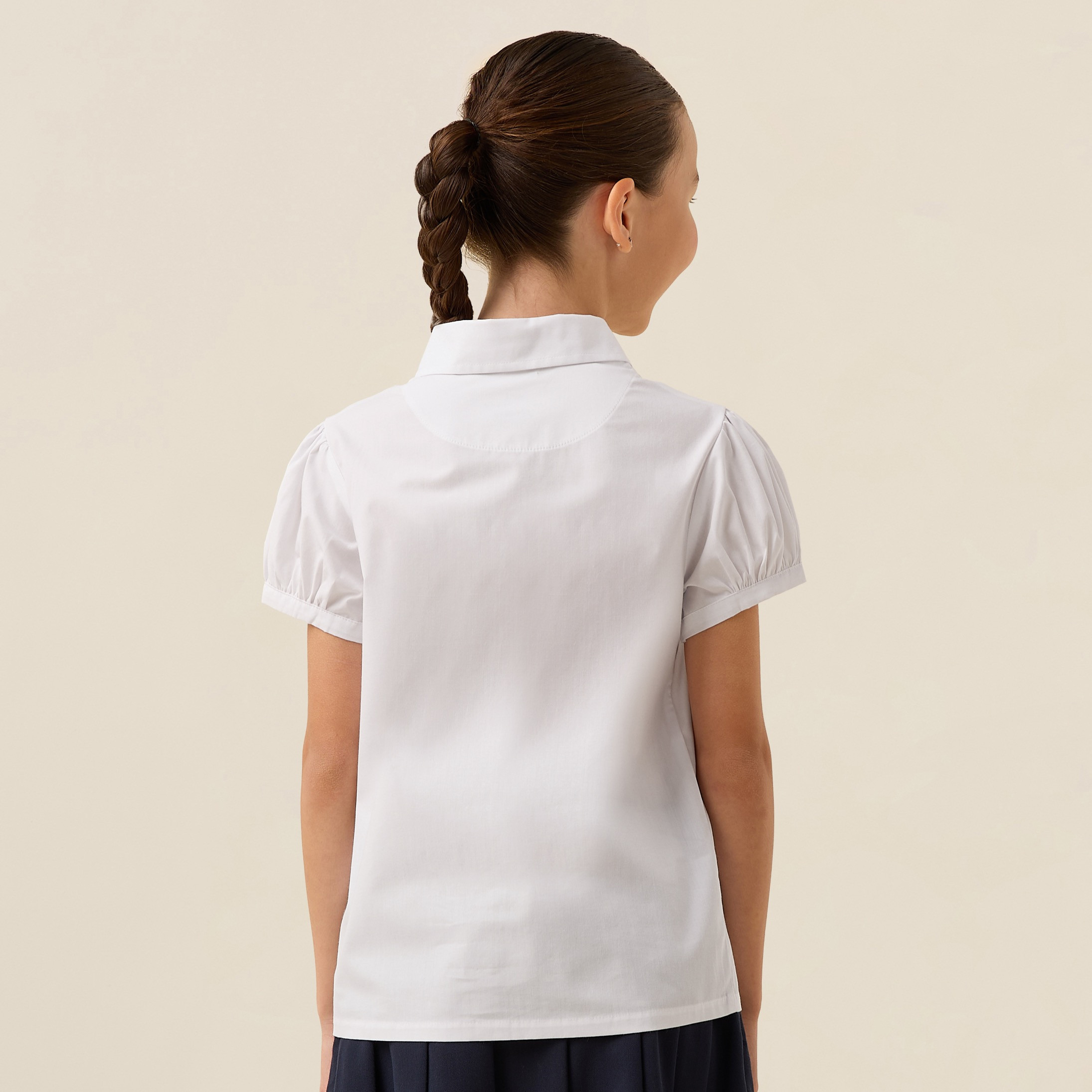 قميص مدرسي أبيض بياقة عادية للبنات من جونيورز-girls-clothing-blousesandshirts-image-3