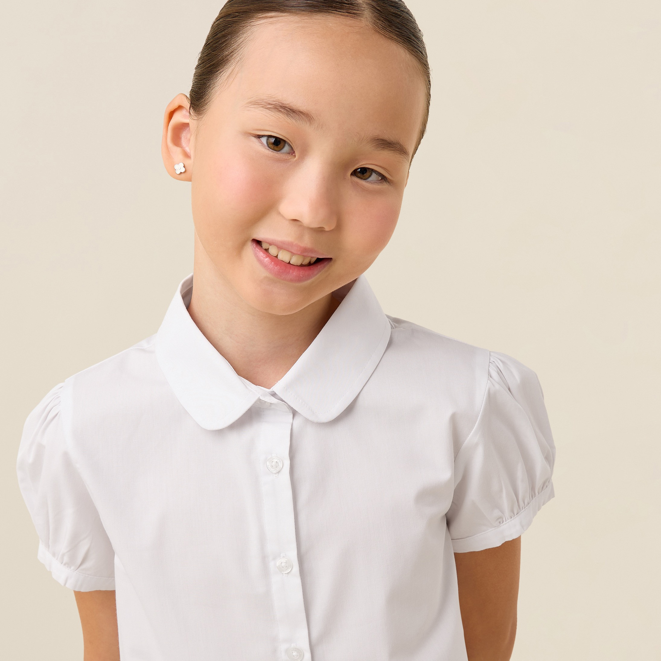 قميص مدرسي أبيض بياقة عادية للبنات من جونيورز-girls-clothing-blousesandshirts-image-4