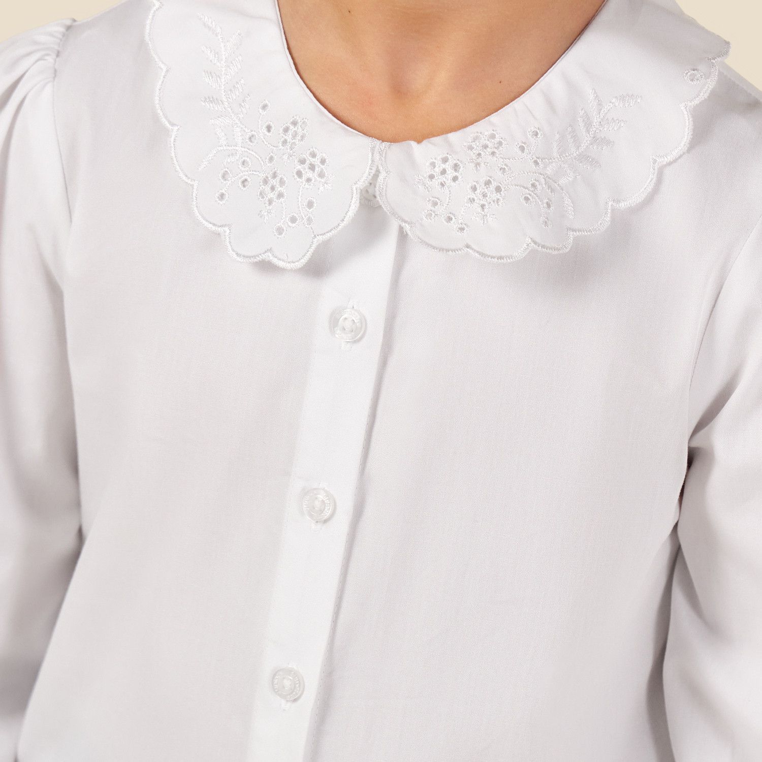 قميص مدرسي أبيض بياقة بيتر بان للبنات من جونيورز-girls-clothing-blousesandshirts-image-5