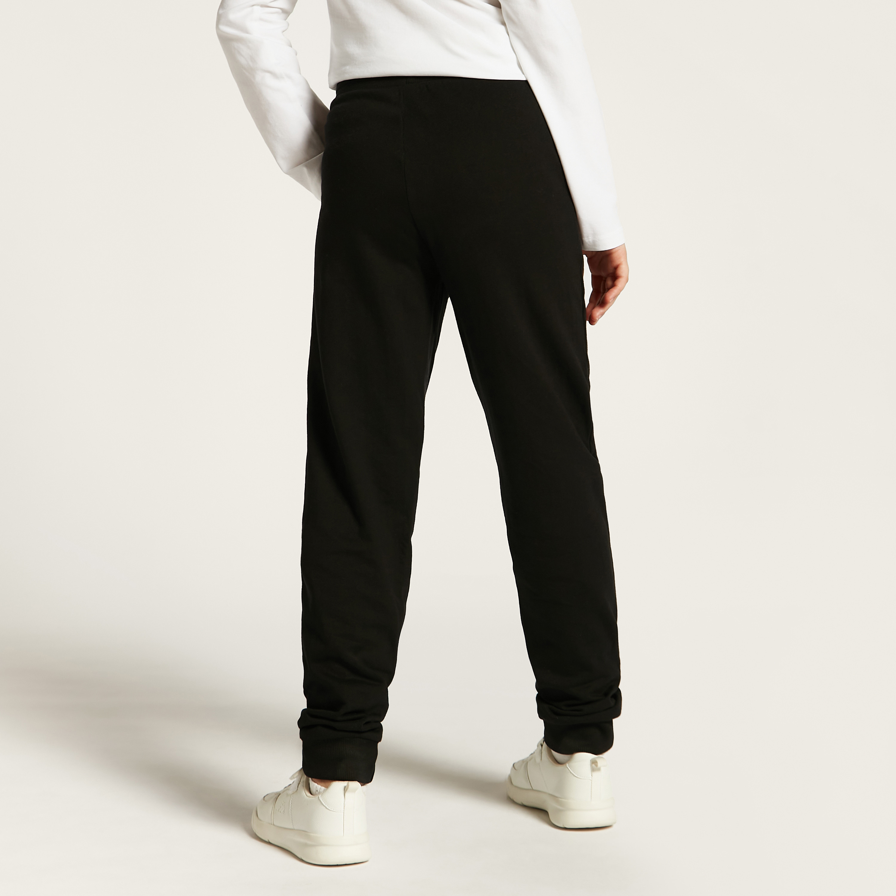 Juniors Solid Joggers with Drawstring Closure and Pockets-girls-clothing-schoolwear-bottoms-joggers-image-4
