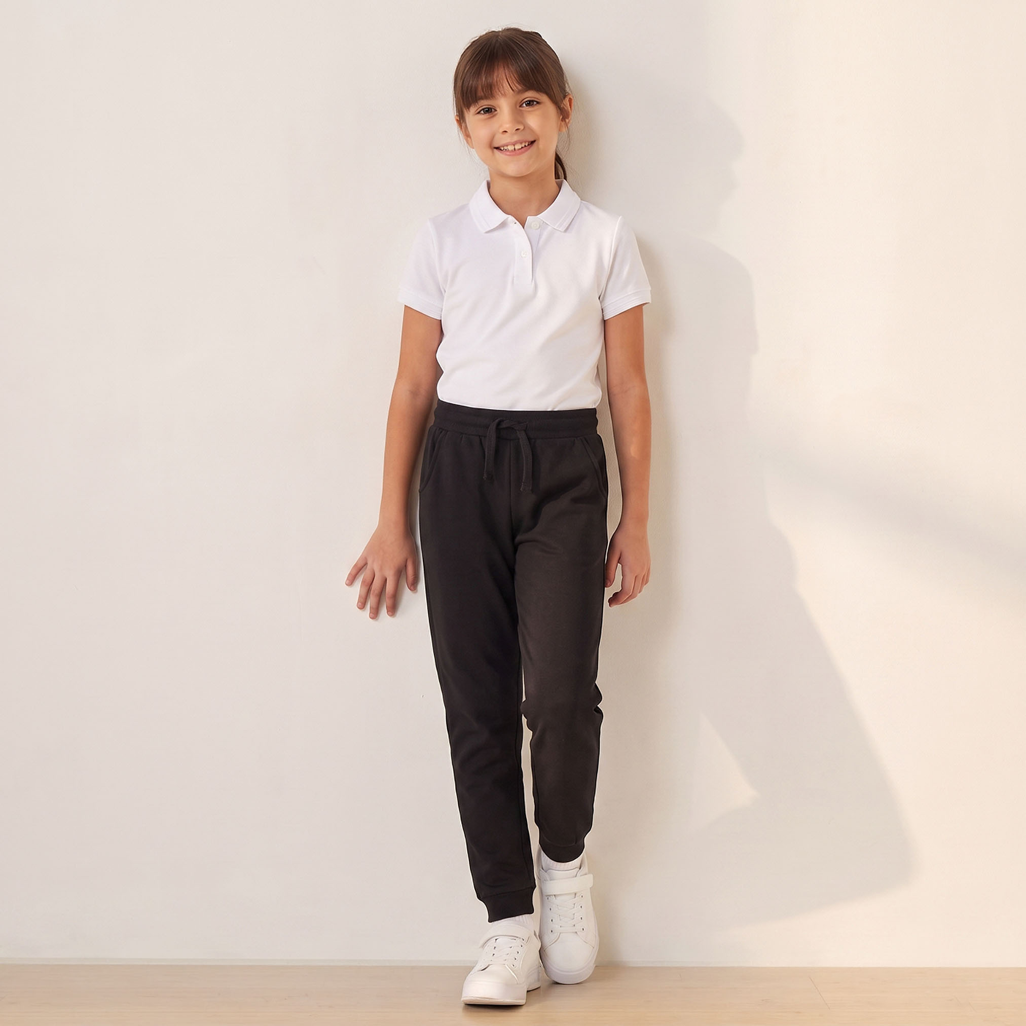 بنطلون رياضي سادة بجيوب ورباط إغلاق من جونيورز-girls-clothing-schoolwear-bottoms-joggers-image-6