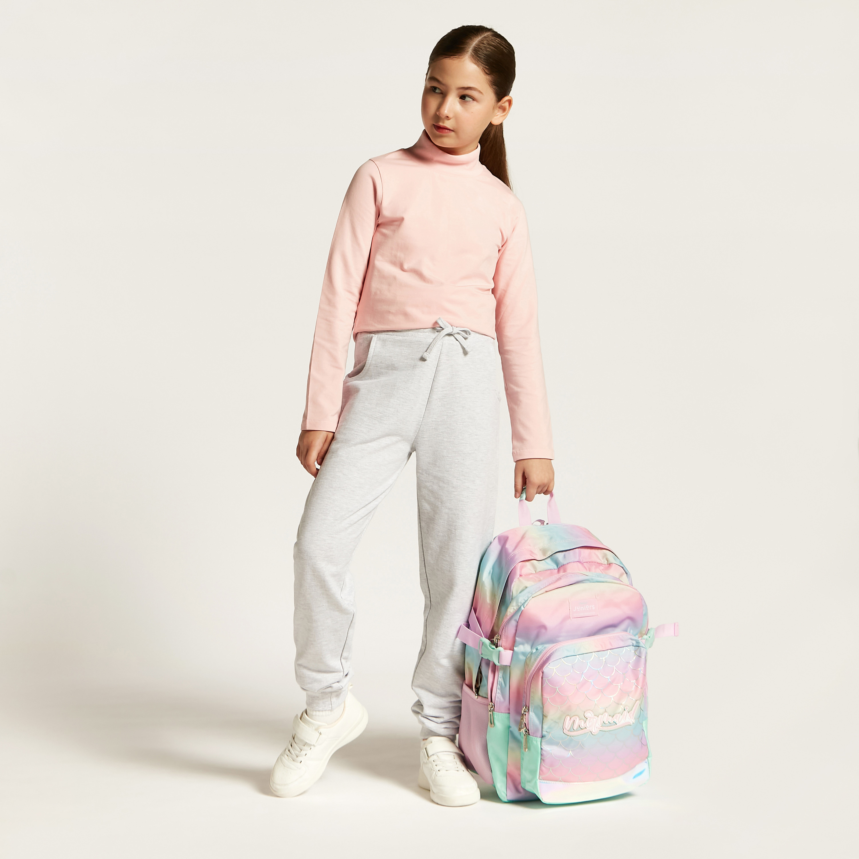 Juniors Solid Joggers with Drawstring Closure and Pockets-girls-clothing-schoolwear-bottoms-joggers-image-10