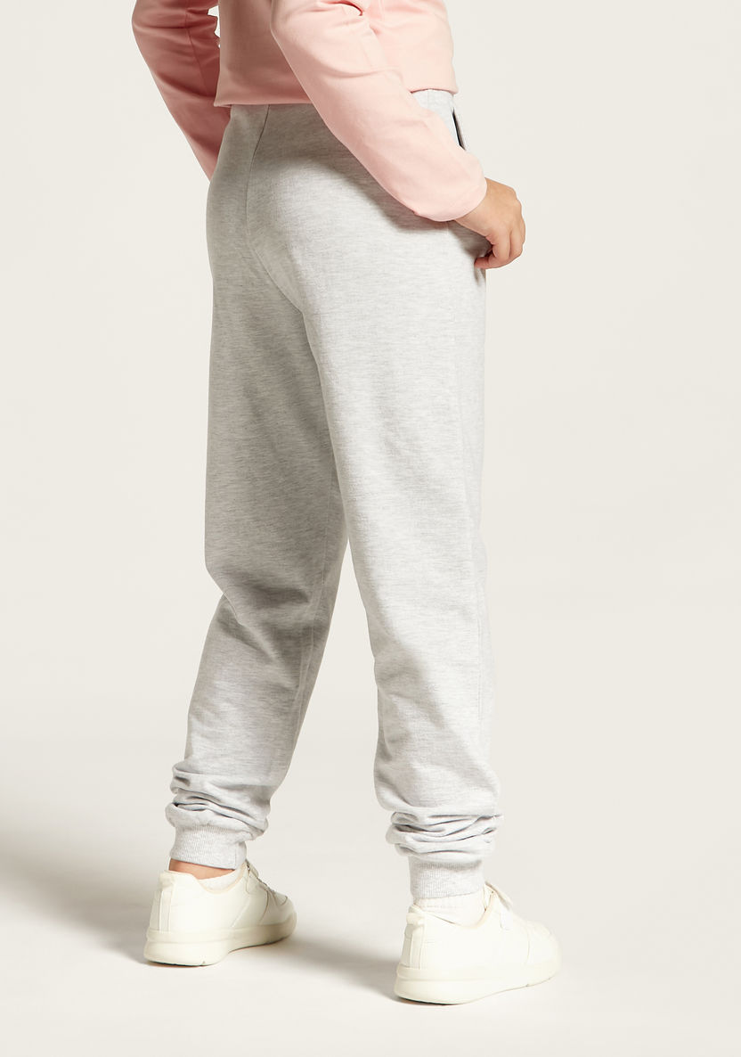 Juniors Solid Joggers with Drawstring Closure and Pockets-Bottoms-image-3