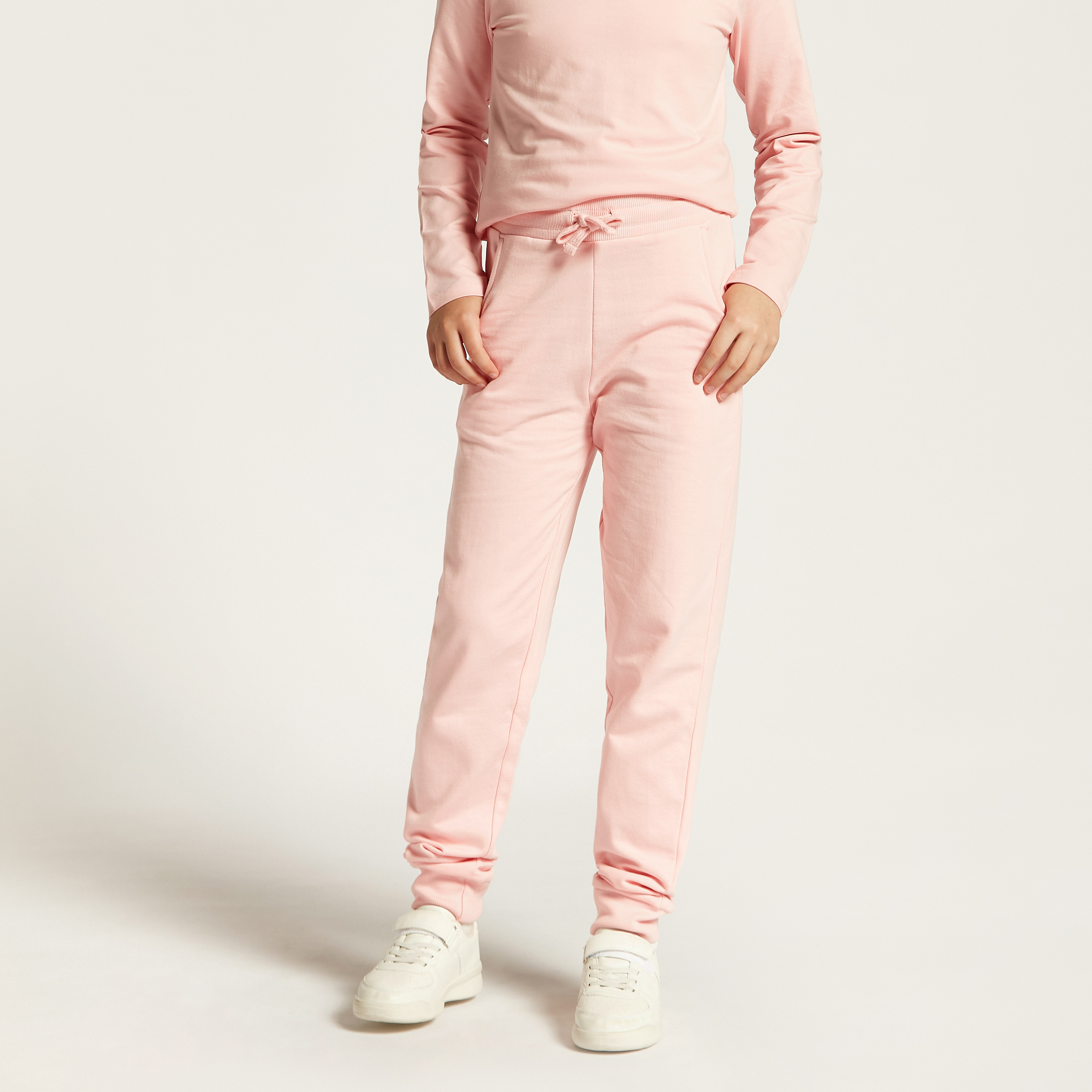 Juniors Solid Joggers with Drawstring Closure and Pockets-girls-clothing-schoolwear-bottoms-joggers-image-13