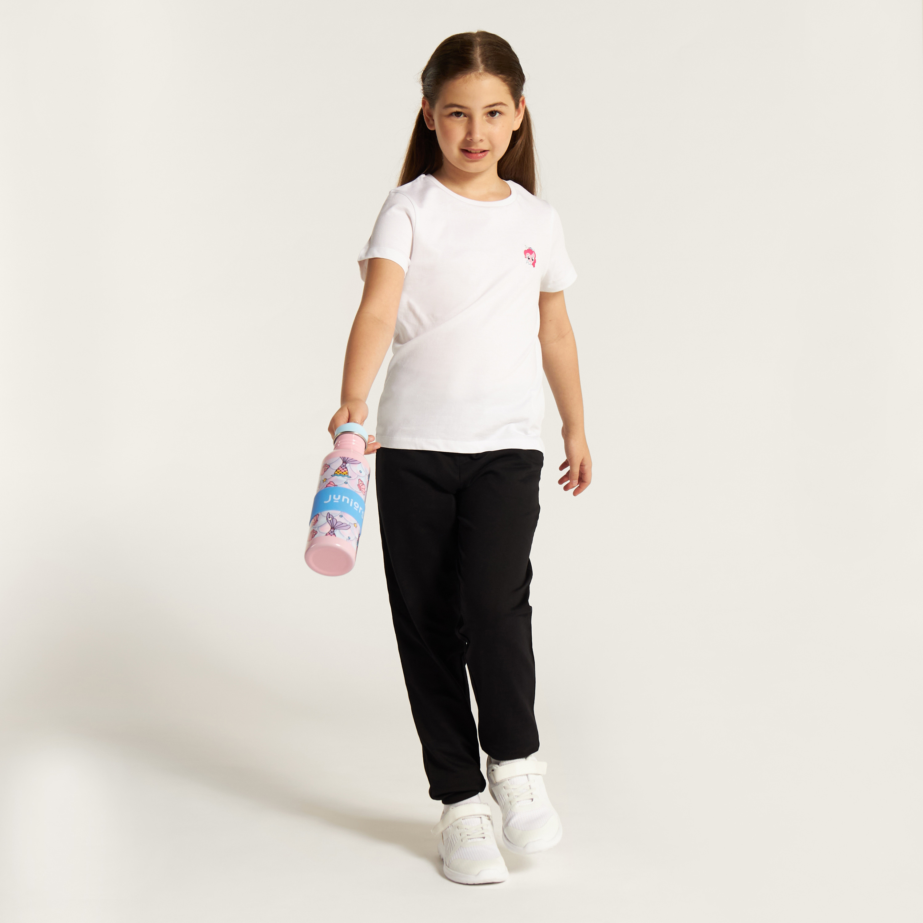 Juniors Solid Joggers with Drawstring Closure and Pockets-girls-clothing-schoolwear-bottoms-joggers-image-2
