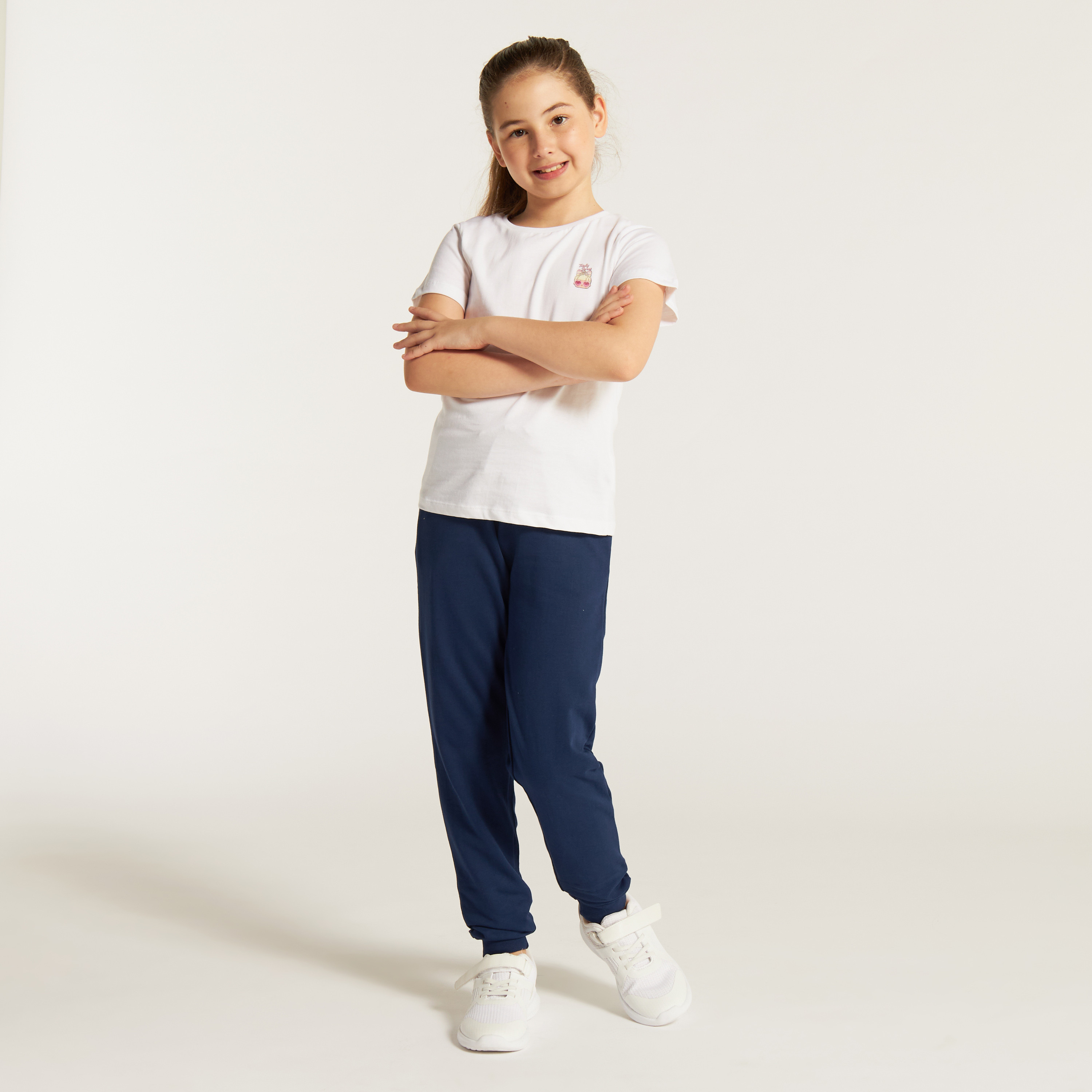 Juniors Solid Joggers with Drawstring Closure and Pockets-girls-clothing-schoolwear-bottoms-joggers-image-1