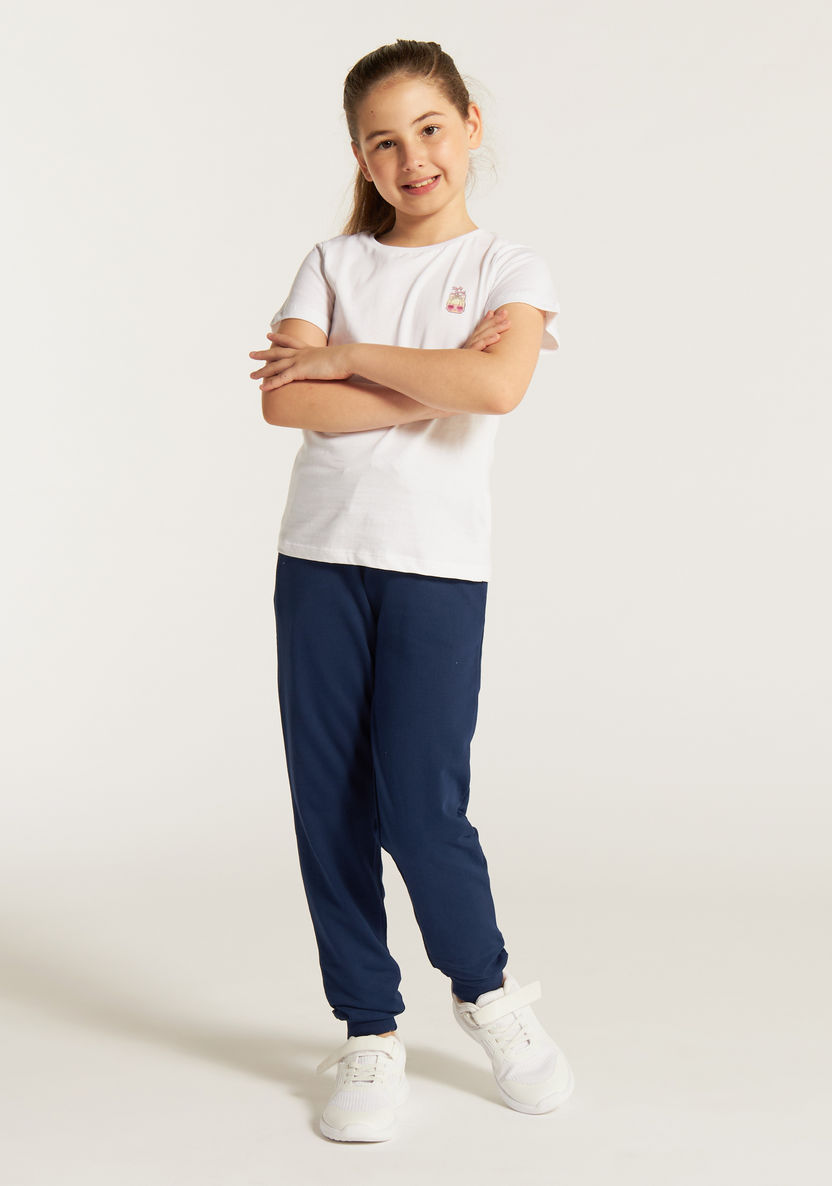 Juniors Solid Joggers with Drawstring Closure and Pockets-Leggings-image-0