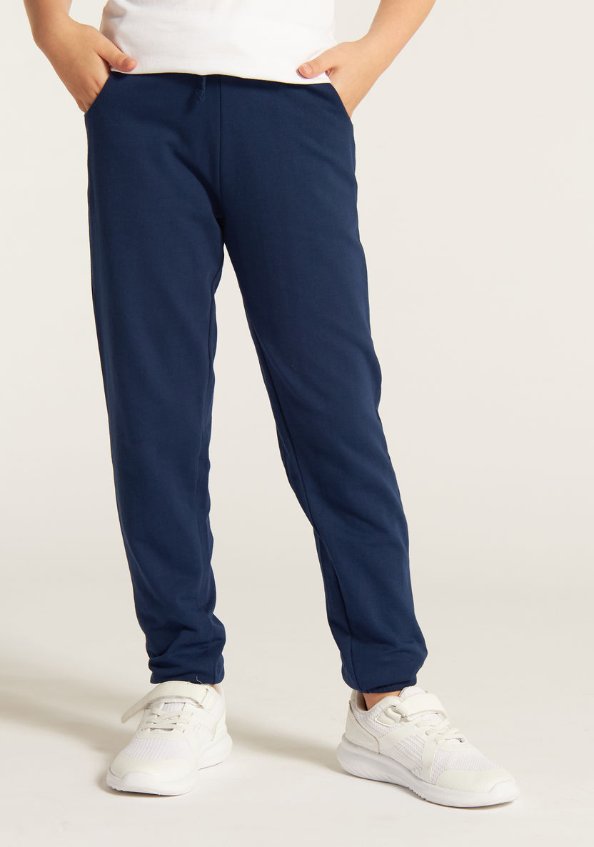 Juniors Solid Joggers with Drawstring Closure and Pockets-Leggings-image-1