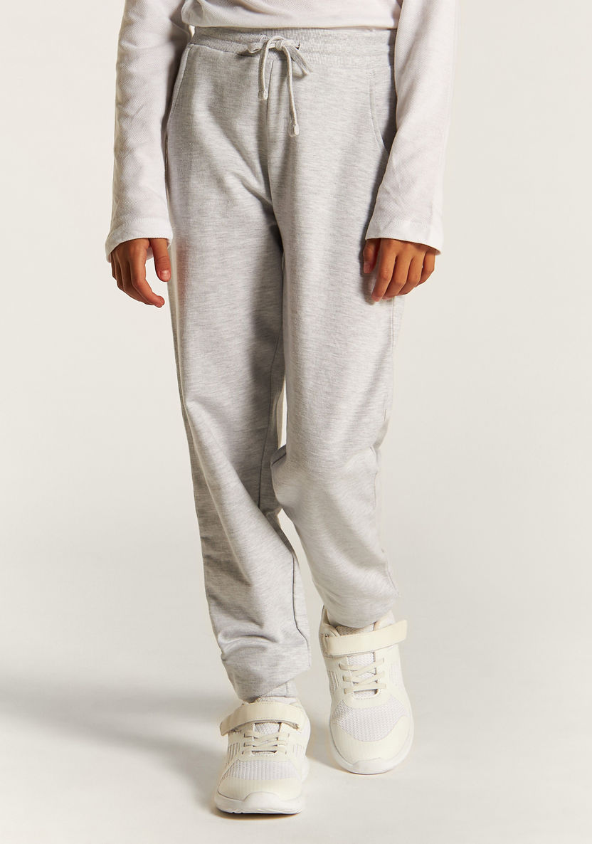 Juniors Solid Joggers with Drawstring Closure and Pockets-Bottoms-image-1