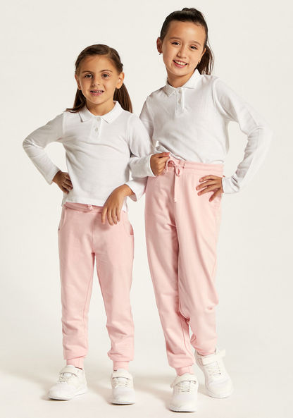 Juniors Solid Joggers with Drawstring Closure and Pockets-Bottoms-image-4