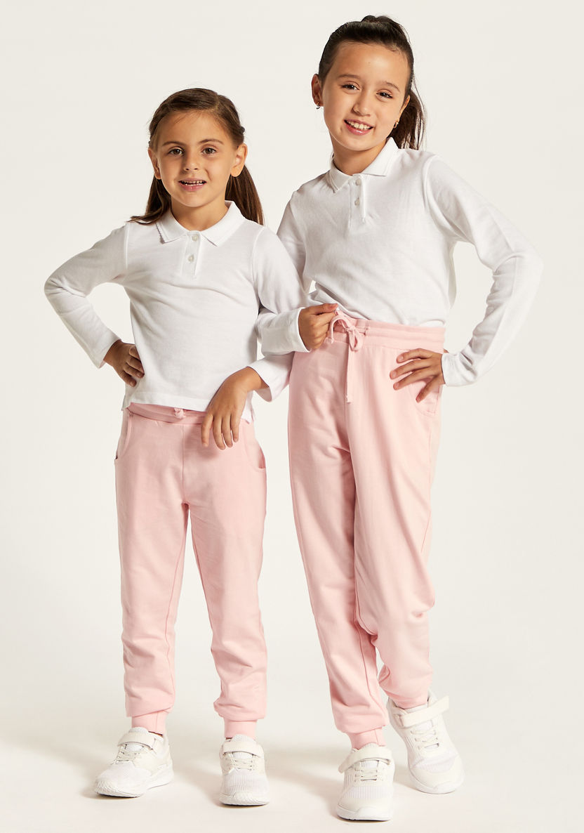 Juniors Solid Joggers with Drawstring Closure and Pockets-Leggings-image-4