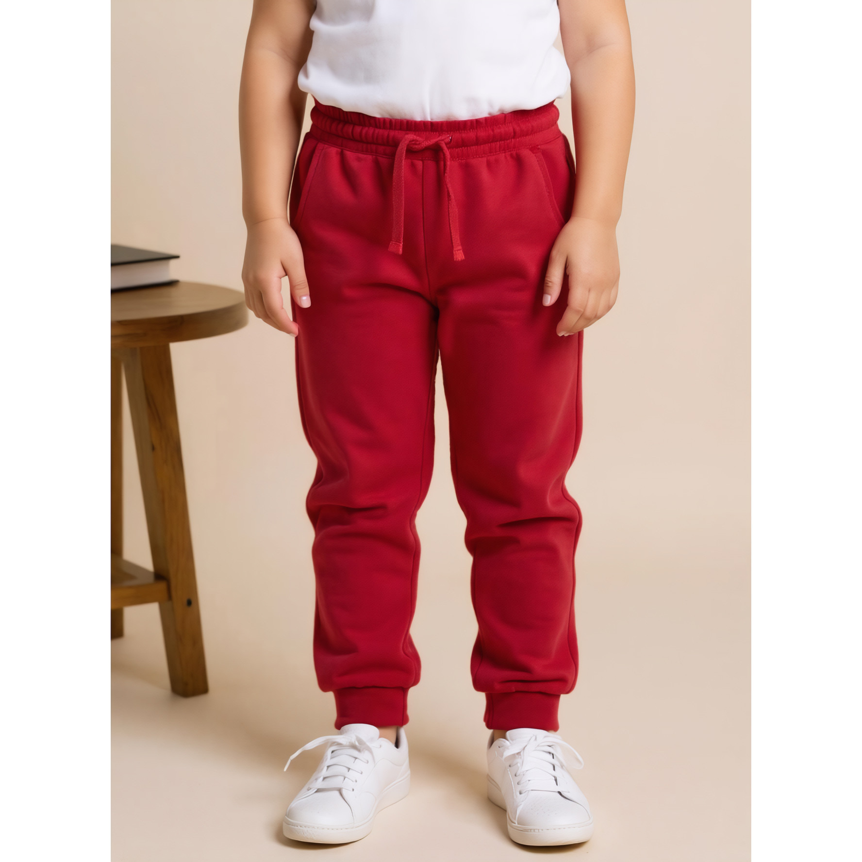 Juniors Solid Joggers with Drawstring Closure and Pockets-girls-clothing-schoolwear-bottoms-joggers-image-1