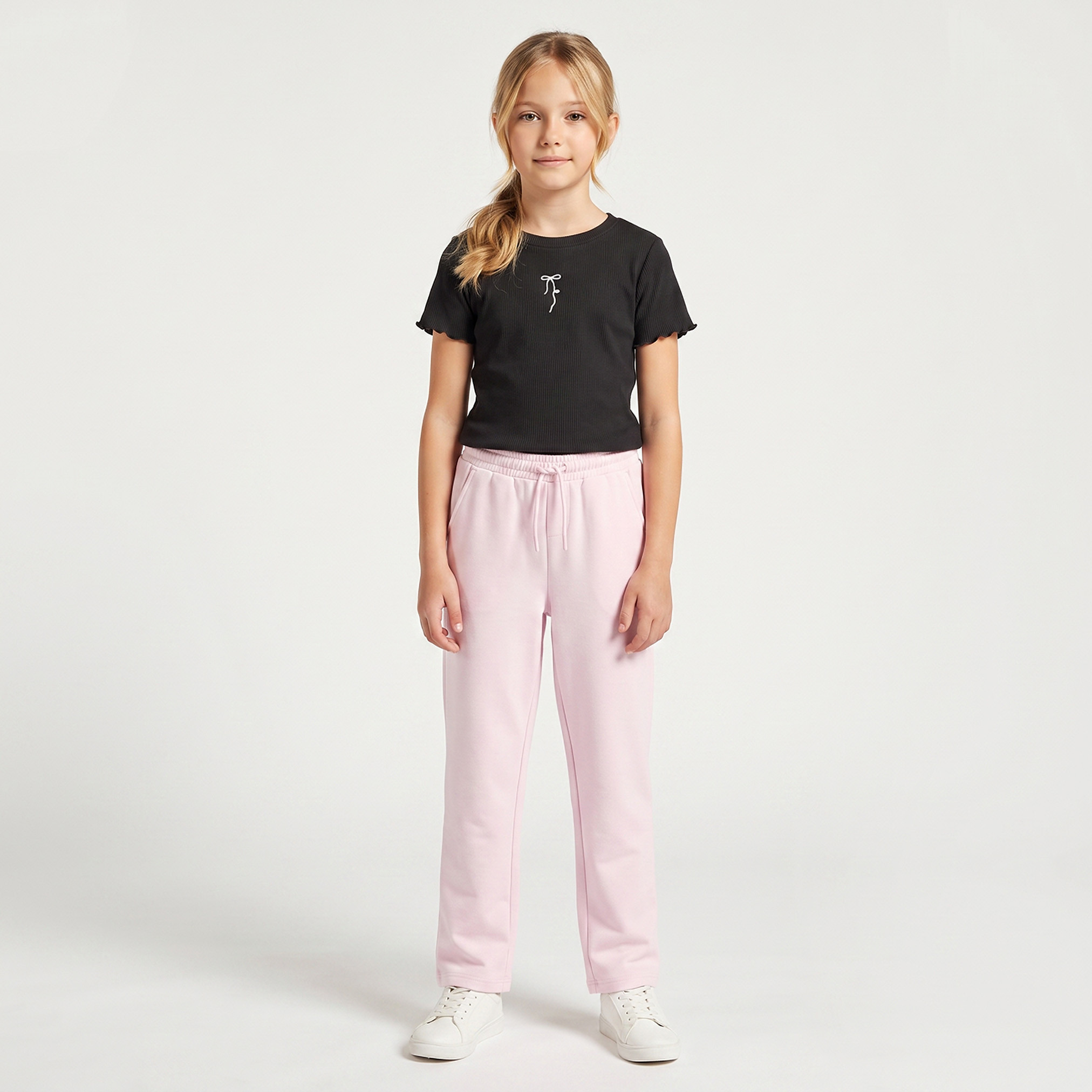 بنطلون رياضي بخصر مطاطي ورباط وجيوب من جونيورز-girls-clothing-bottoms-joggersandtrackpants-image-2