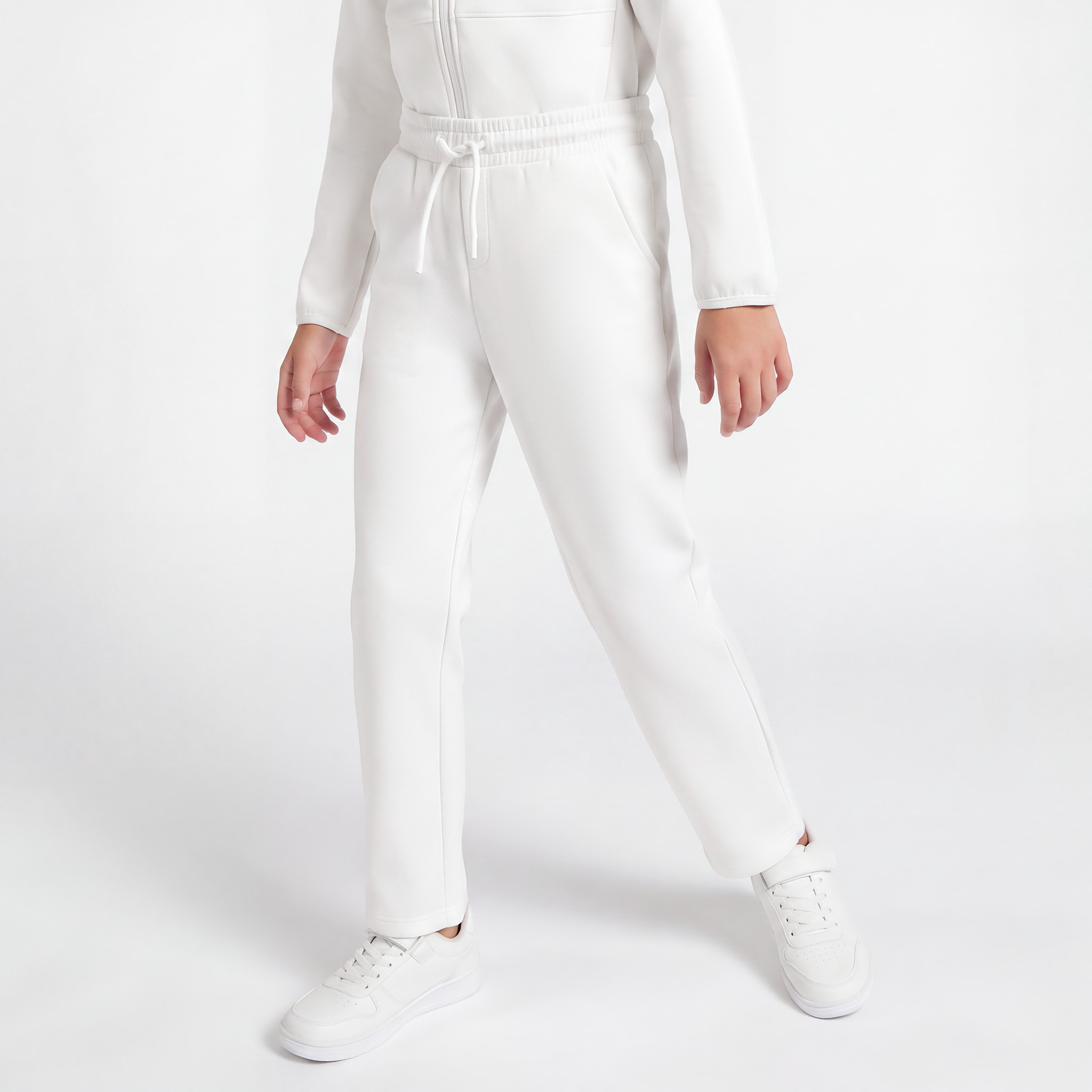 بنطلون رياضي بخصر مطاطي ورباط وجيوب من جونيورز-girls-clothing-bottoms-joggersandtrackpants-image-1