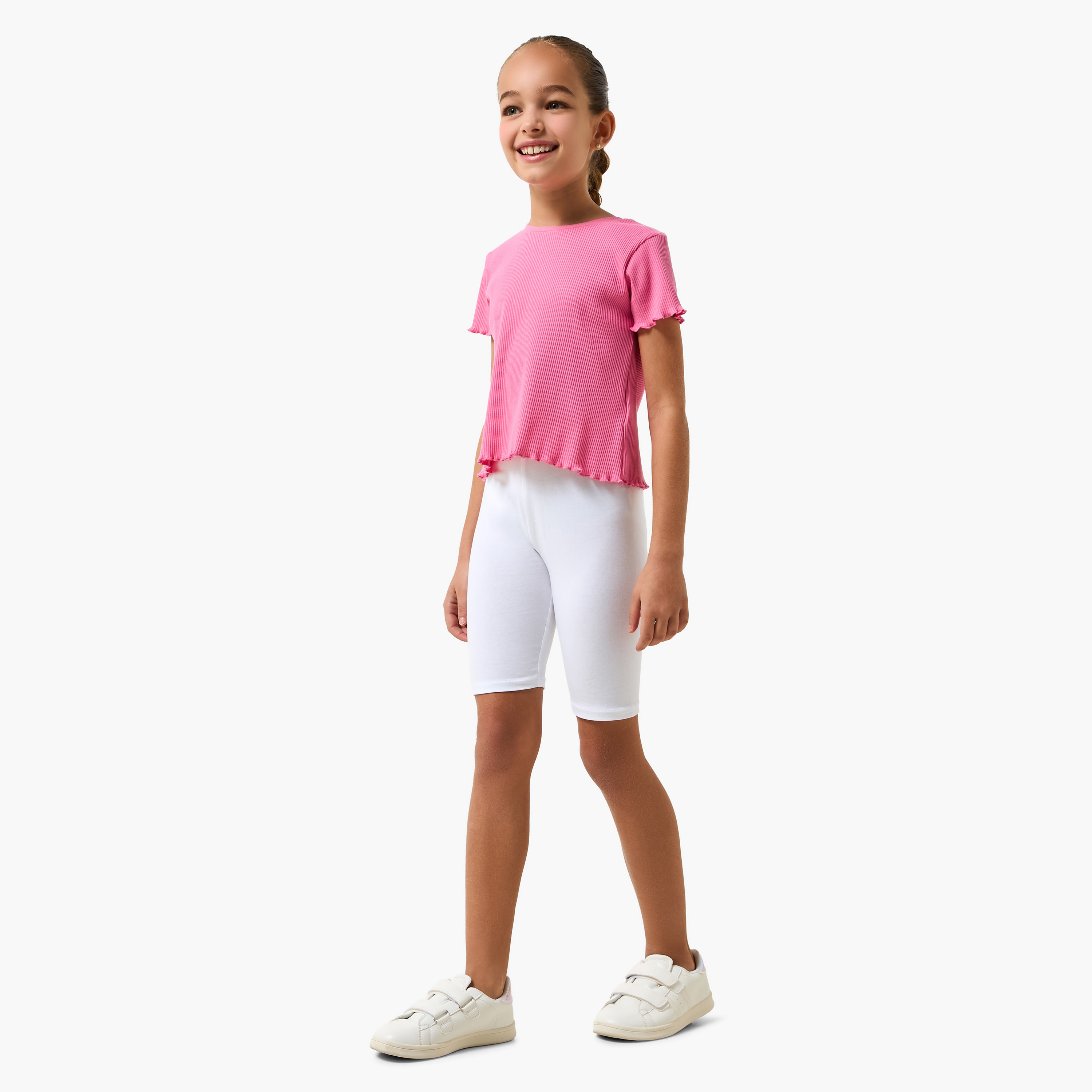 Pack of 2 Juniors Shorts with Elastic Waist-baby-girls-clothing-bottoms-shorts-image-3