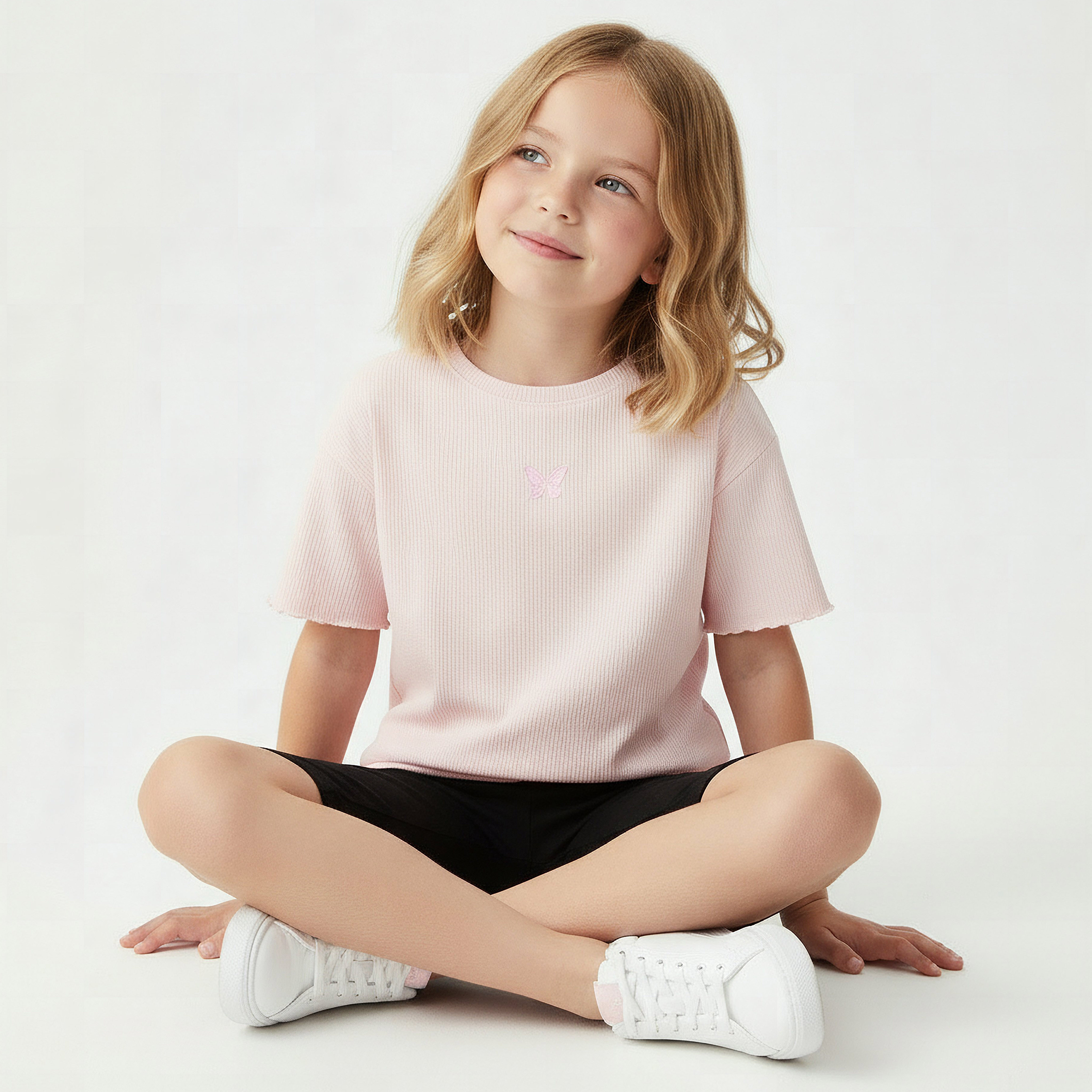 Juniors Knee Length Elasticated Waist Shorts-girls-clothing-bottoms-shorts-image-6