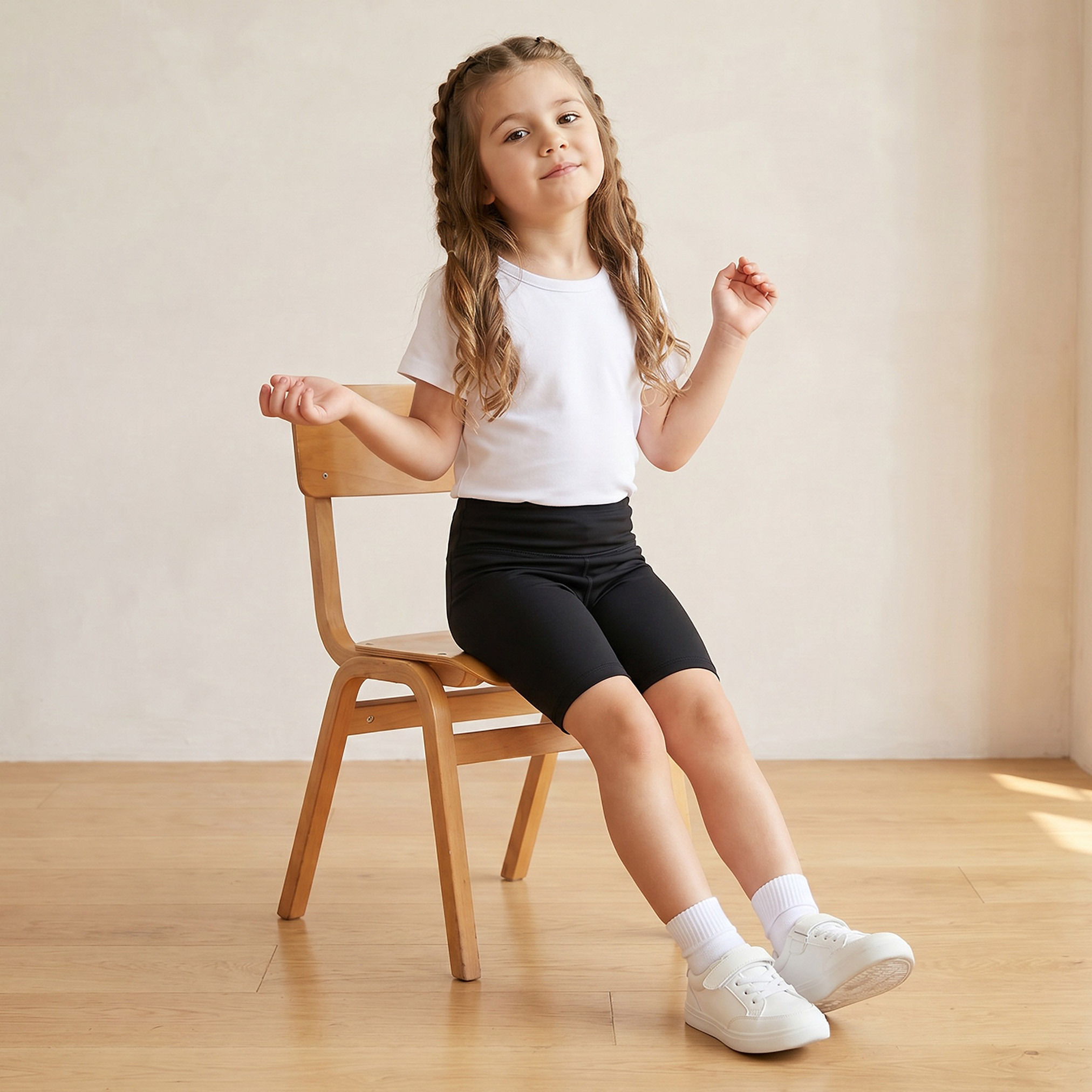 شورت بطول الركبة وخصر مطاطي من جونيورز-girls-clothing-bottoms-shorts-image-2