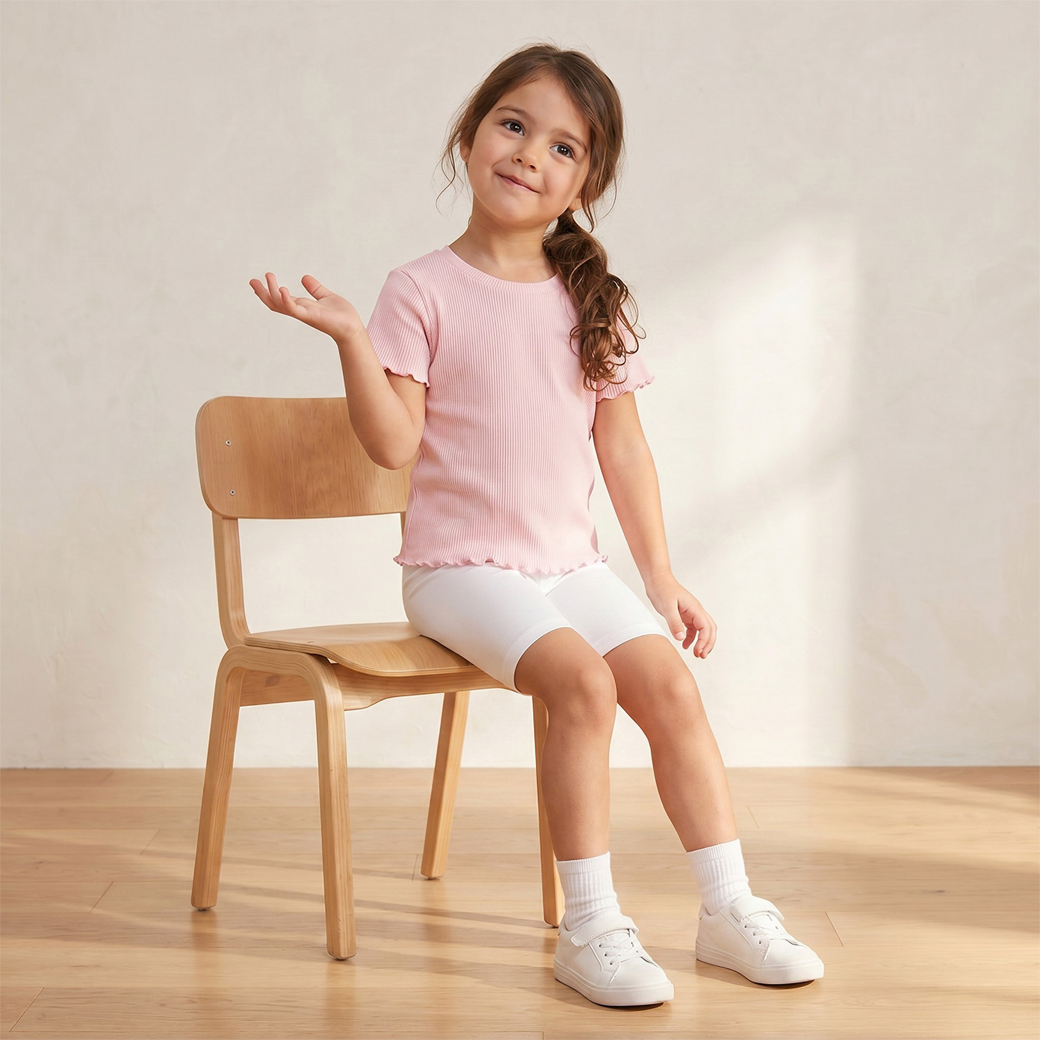 شورت بطول الركبة وخصر مطاطي من جونيورز-girls-clothing-bottoms-shorts-image-5