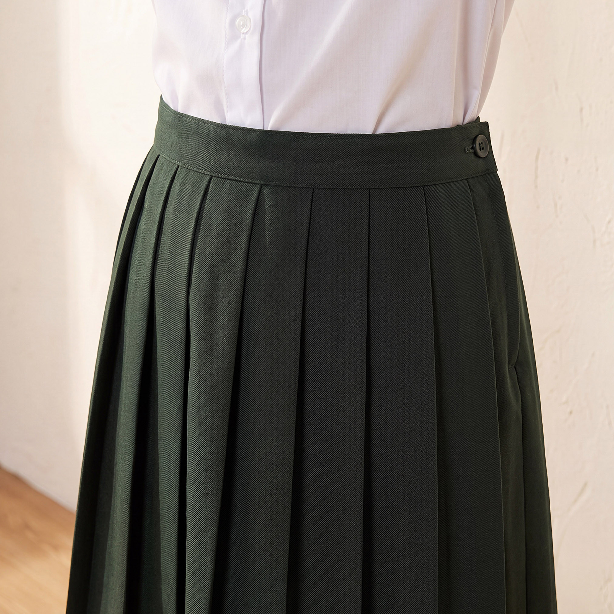 تنورة طويلة سادة بزر إغلاق وجيب من جونيورز-girls-clothing-schoolwear-bottoms-skirt-image-6