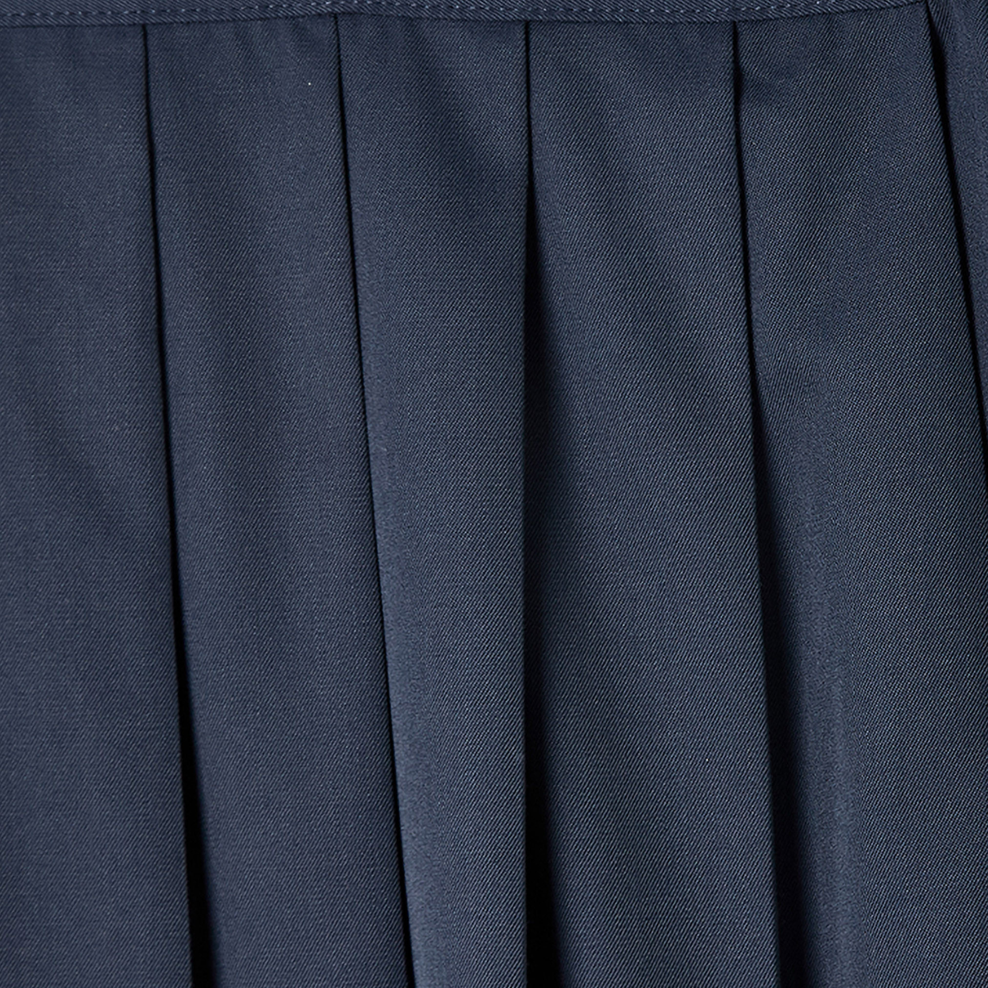 Juniors Solid A-line Pleated Skirt with Pockets-girls-clothing-schoolwear-bottoms-skirt-image-5