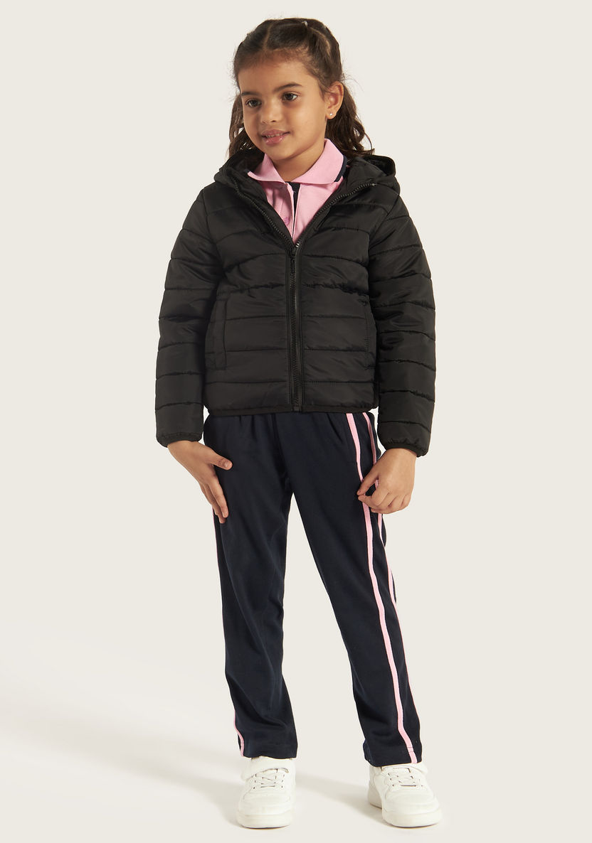 Juniors Quilted Puff Jacket with Long Sleeves and Hood-Coats and Jackets-image-1