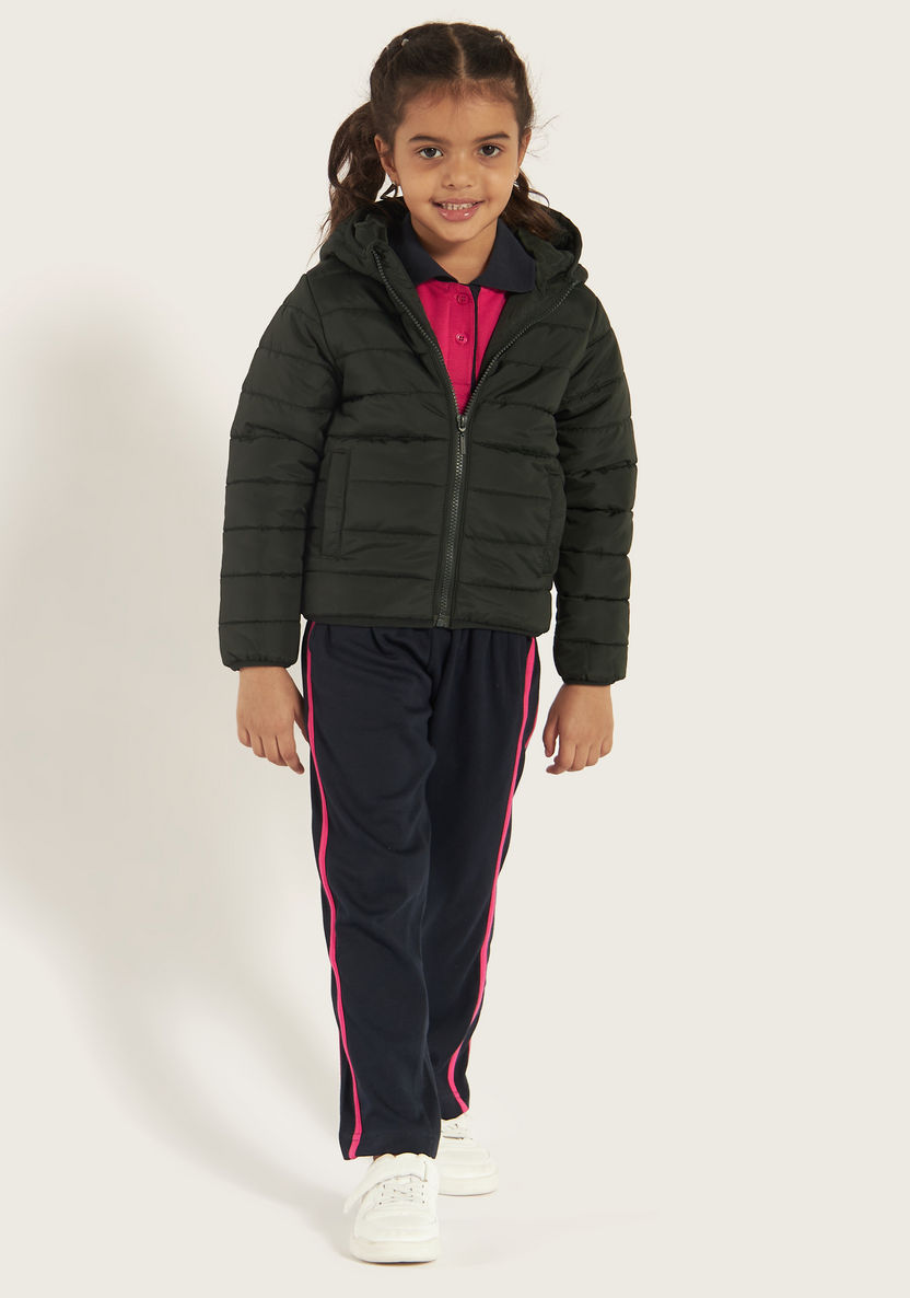 Juniors Quilted Puff Jacket with Long Sleeves and Hood-Coats and Jackets-image-1