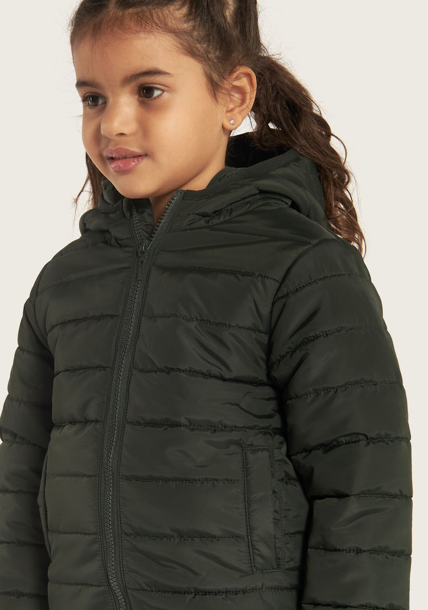 Juniors Quilted Puff Jacket with Long Sleeves and Hood-Coats and Jackets-image-3