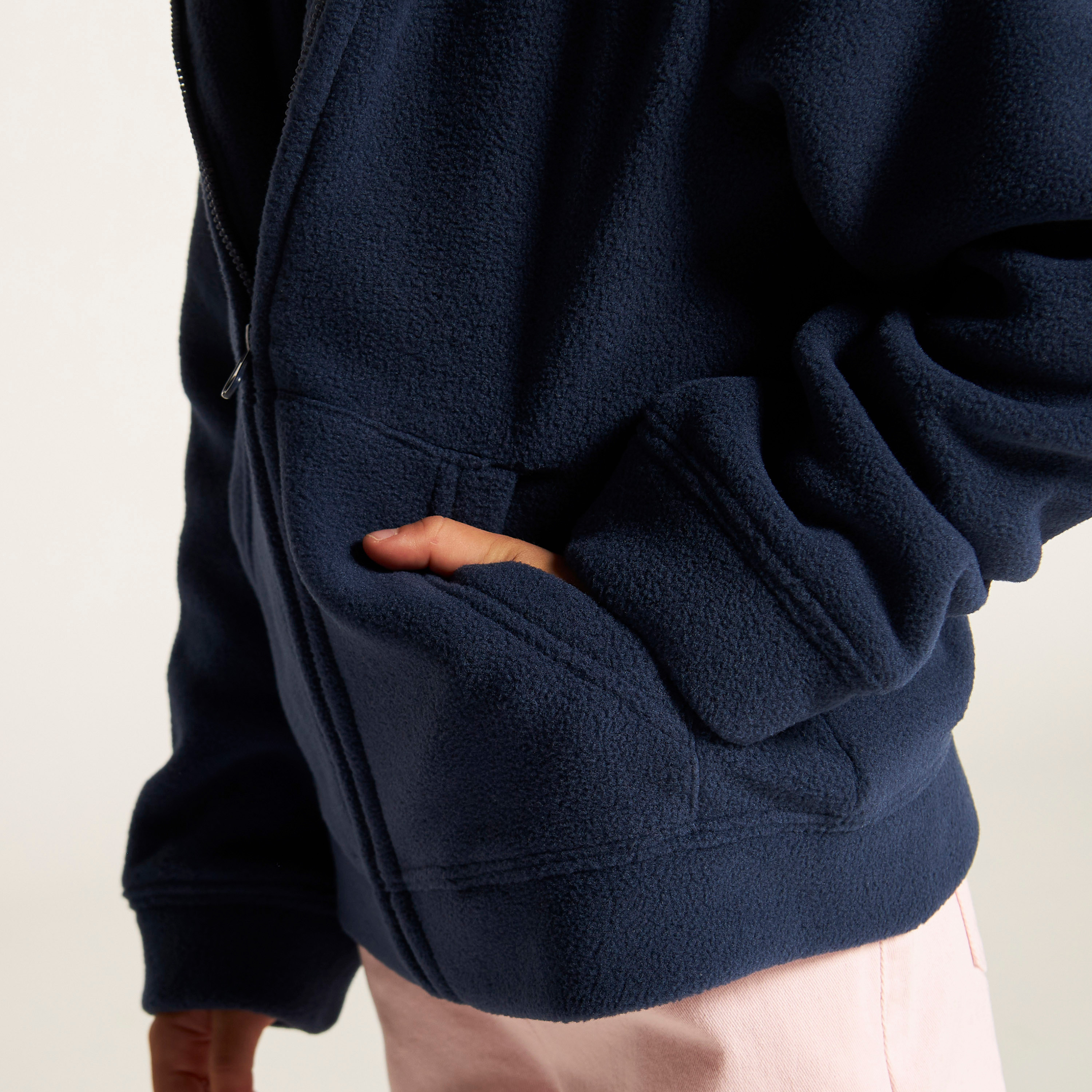 Juniors Textured Zip Through Jacket with Hood-girls-clothing-schoolwear-jacketsandcoats-image-3