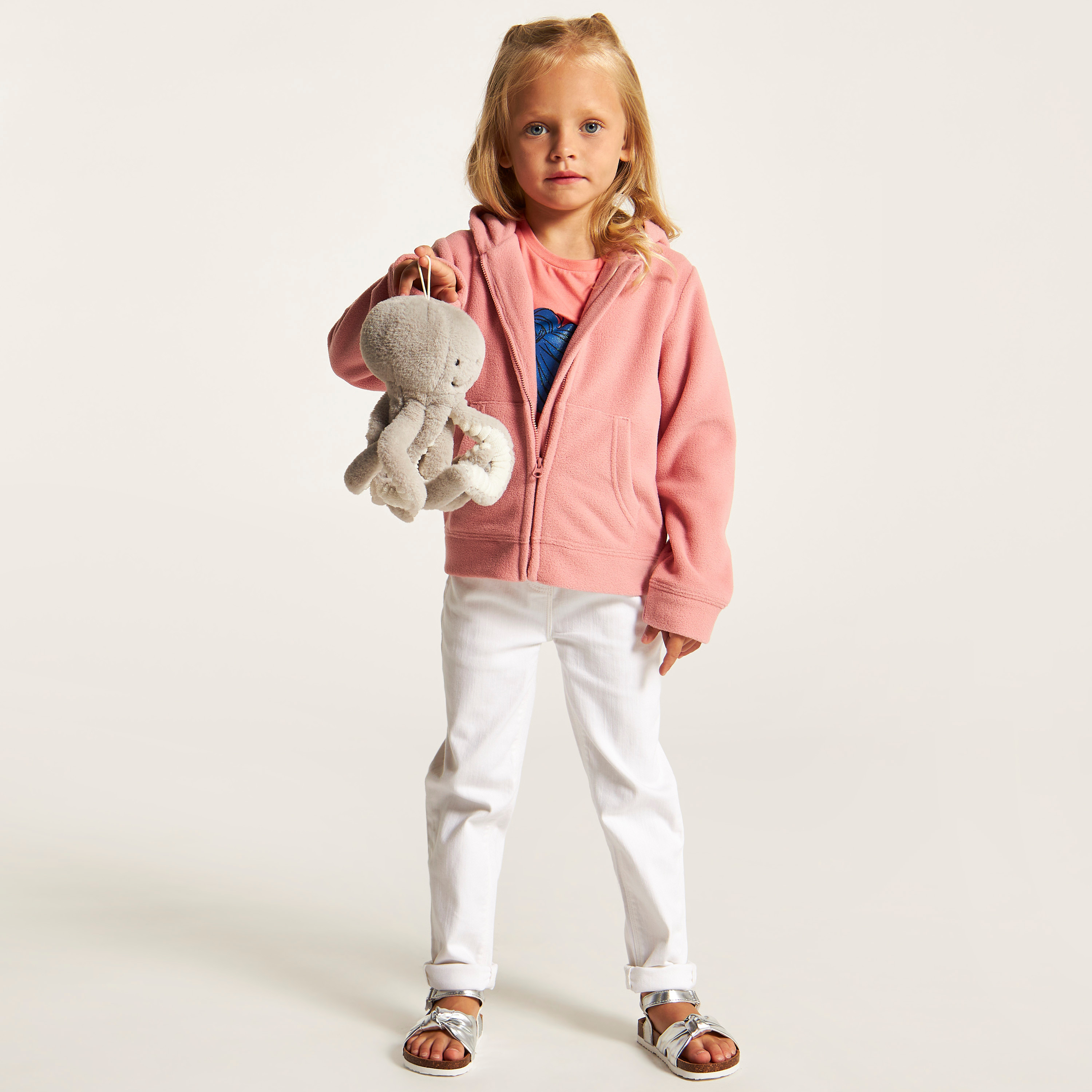 Juniors Textured Zip Through Jacket with Hood-girls-clothing-schoolwear-jacketsandcoats-image-2
