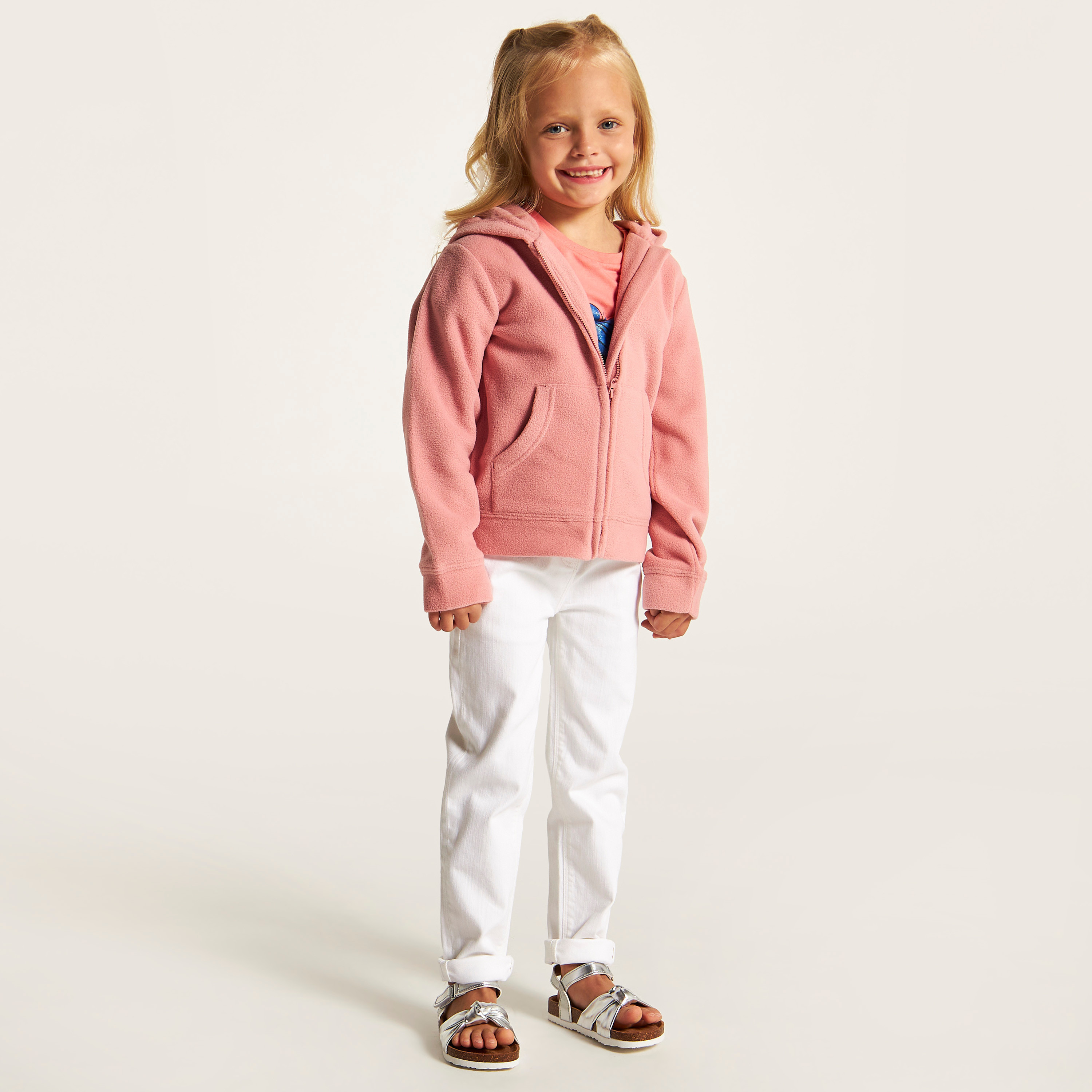 Juniors Textured Zip Through Jacket with Hood-girls-clothing-schoolwear-jacketsandcoats-image-3