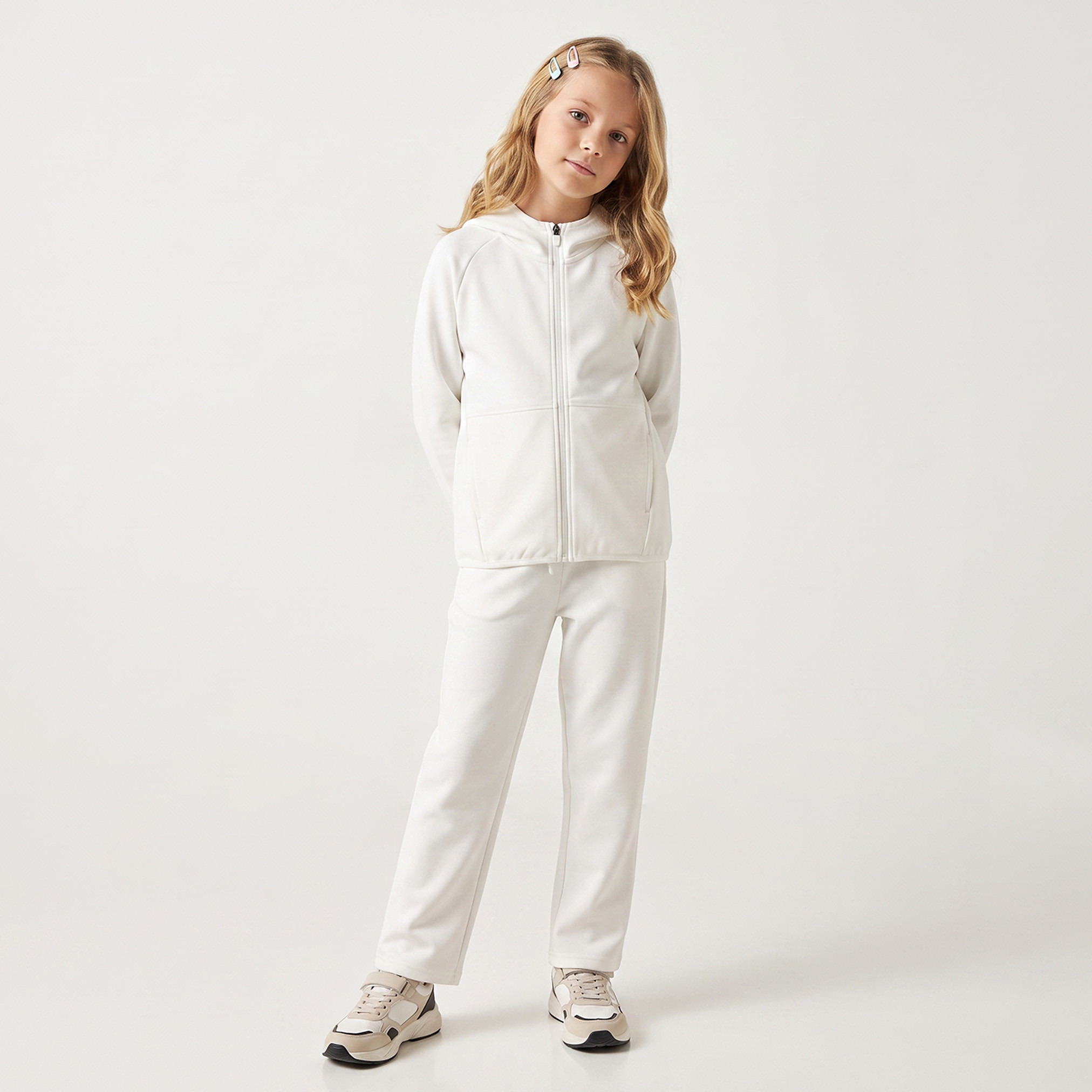 هودي بارز الملمس بسحاب إغلاق وأكمام طويلة من جونيورز-girls-clothing-sweatshirts-image-2