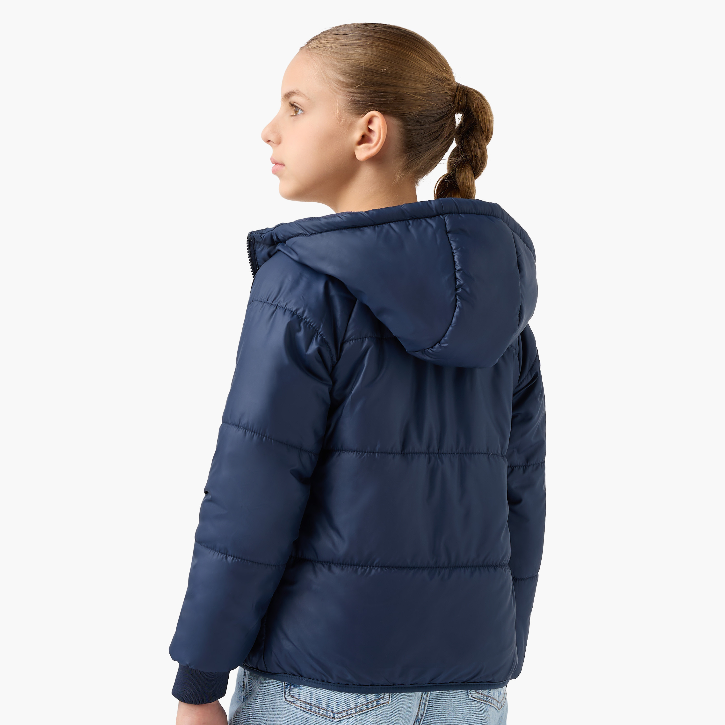 Juniors Quilted Hooded Jacket with Zip Closure-girls-clothing-schoolwear-jacketsandcoats-image-3