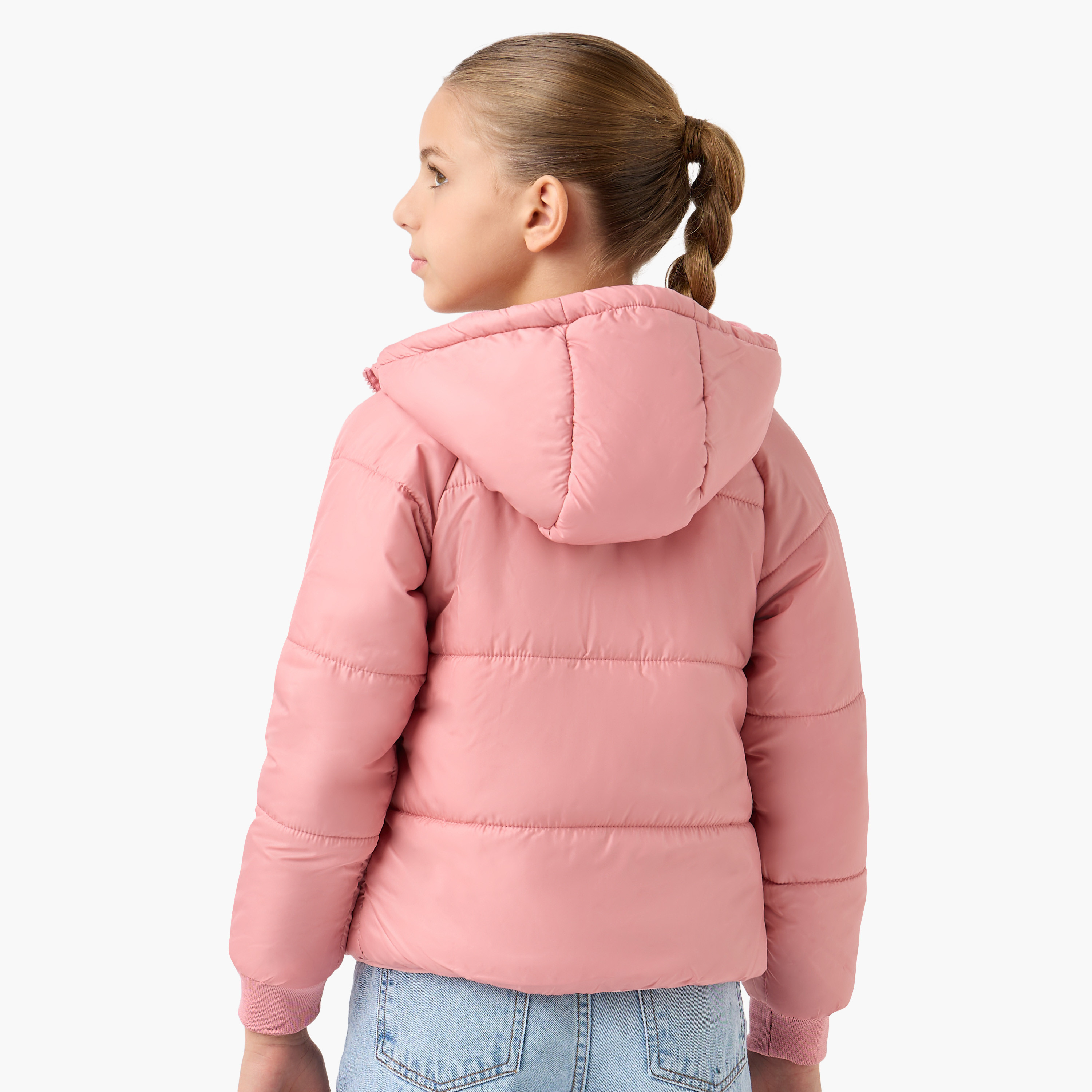 Juniors Quilted Hooded Jacket with Zip Closure-girls-clothing-schoolwear-jacketsandcoats-image-3