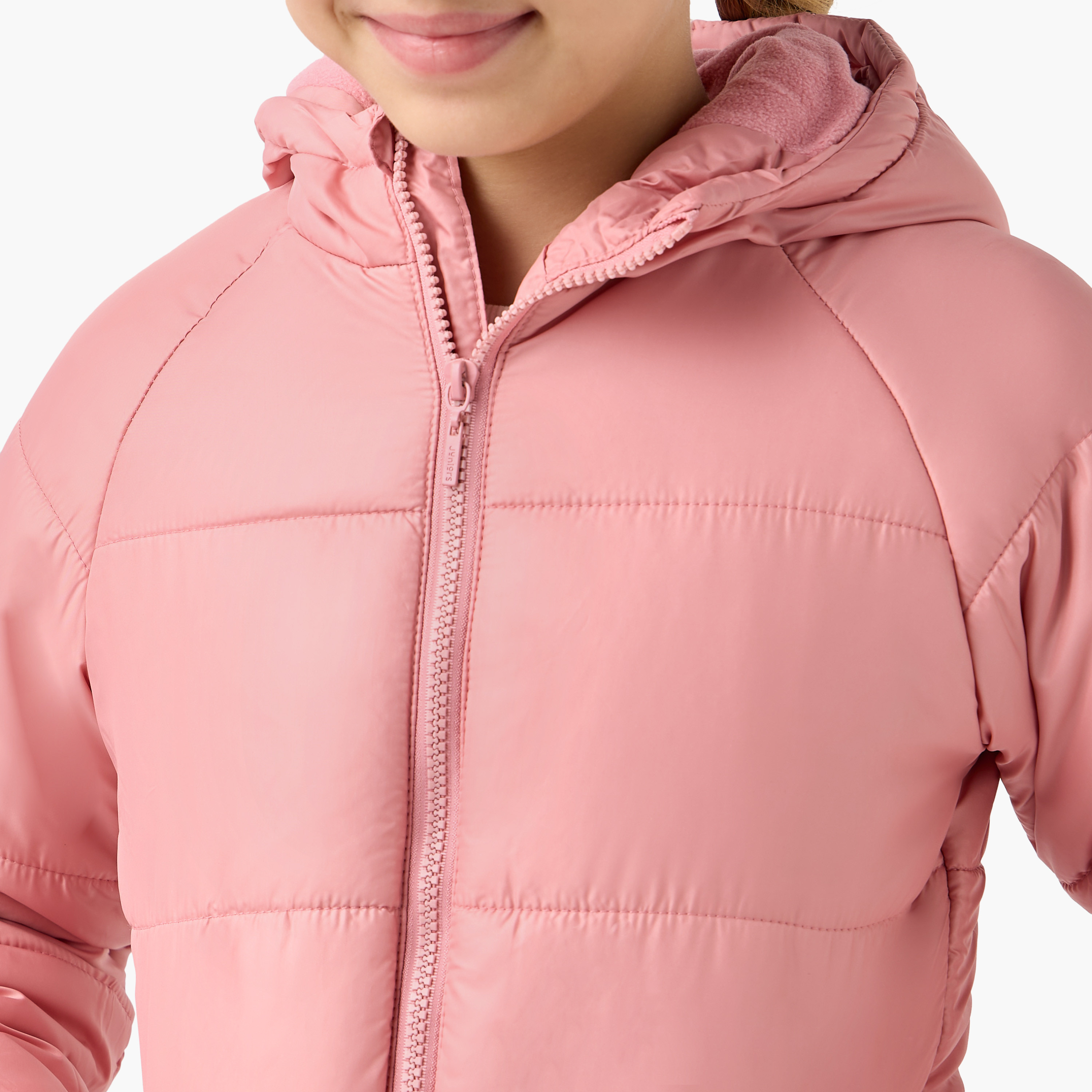 Juniors Quilted Hooded Jacket with Zip Closure-girls-clothing-schoolwear-jacketsandcoats-image-4