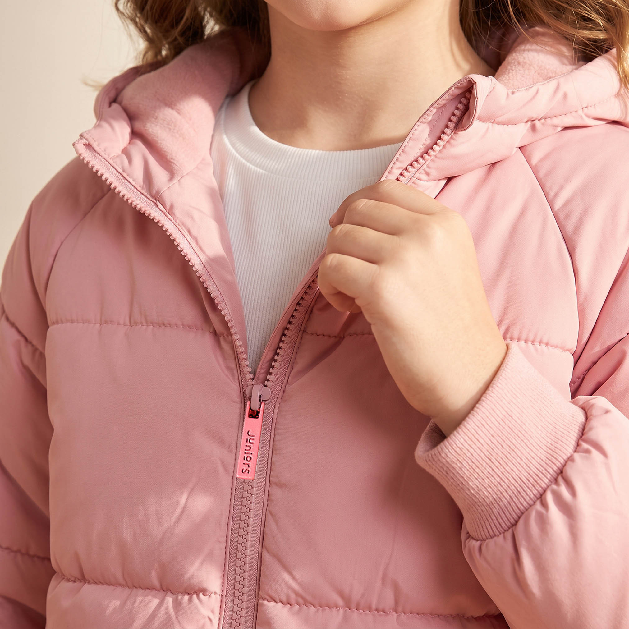 جاكيت مبطن بقبعة مع إغلاق بسحاب من جونيورز-girls-clothing-winterwear-jacketsandcoats-image-7
