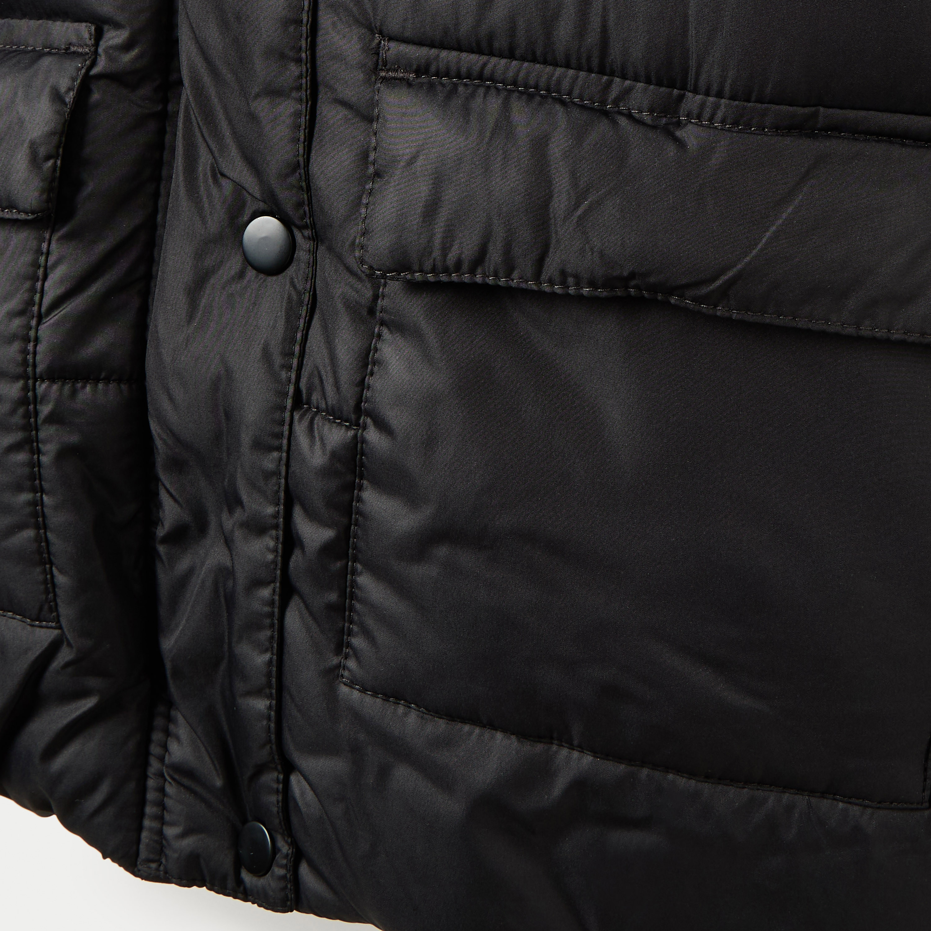 Juniors Solid Hooded Jacket with Long Sleeves and Pockets-girls-clothing-schoolwear-jacketsandcoats-image-3