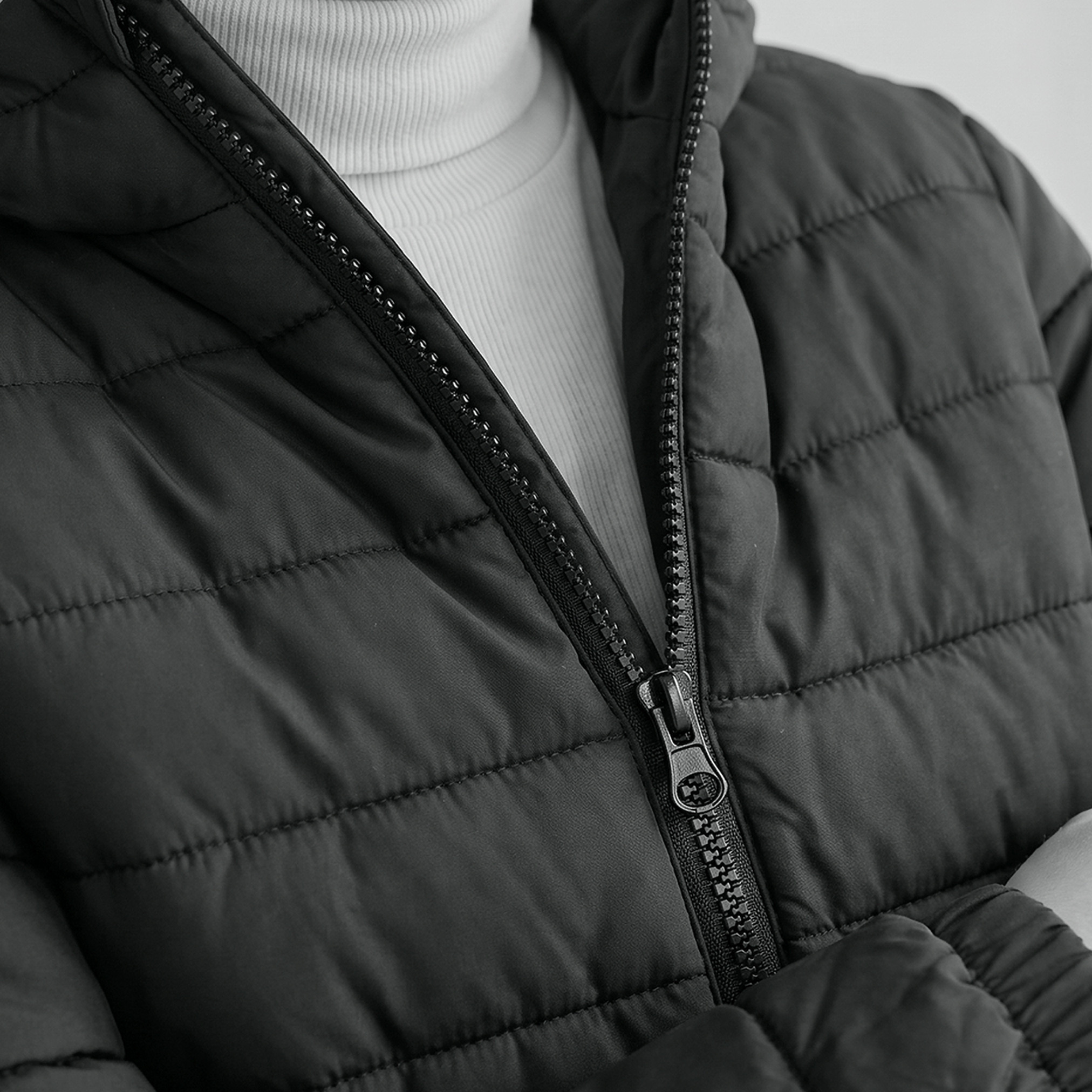 Juniors Quilted Jacket with Long Sleeves and Zip Closure-girls-clothing-winterwear-jacketsandcoats-image-5