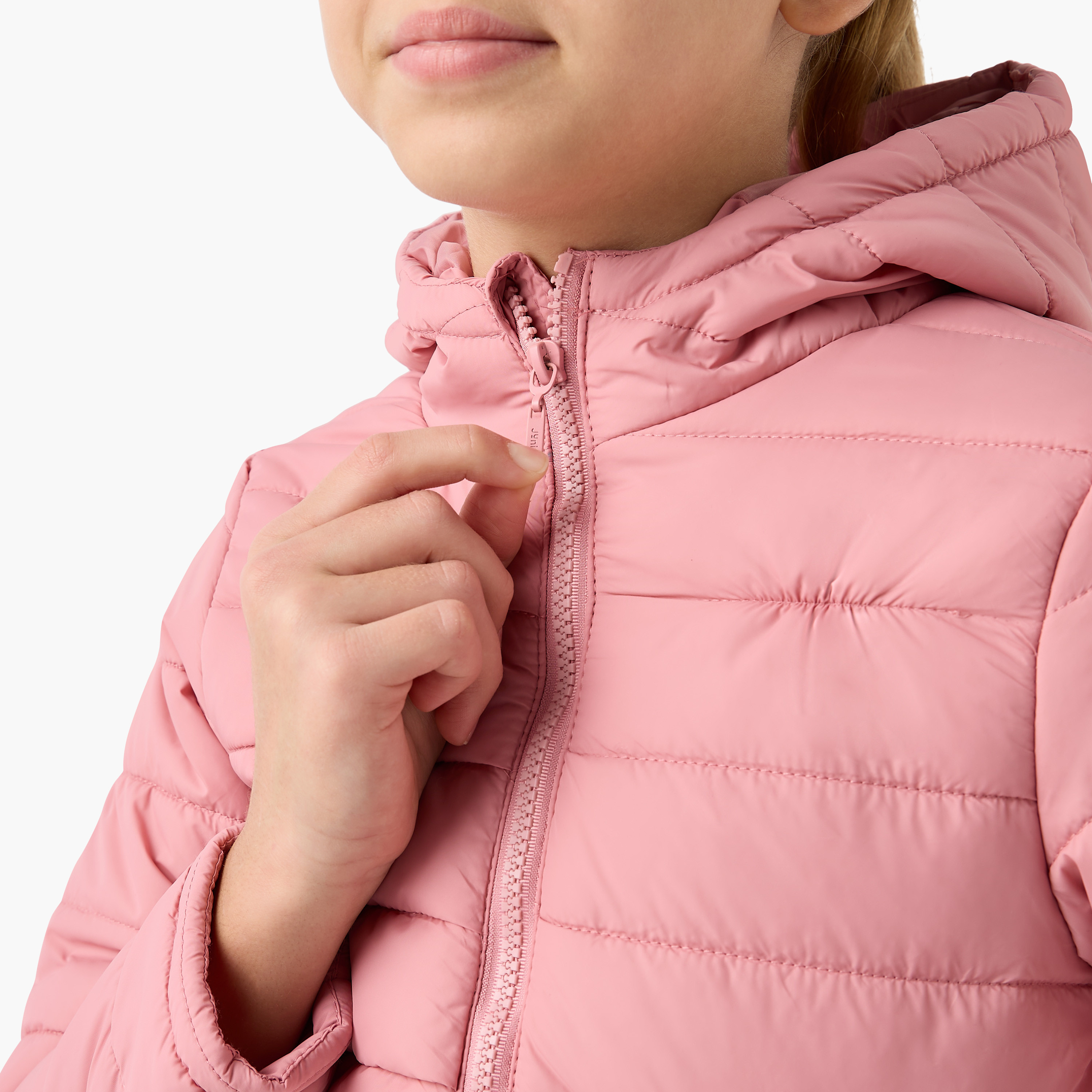 Juniors Quilted Jacket with Long Sleeves and Zip Closure-girls-clothing-schoolwear-jacketsandcoats-image-4