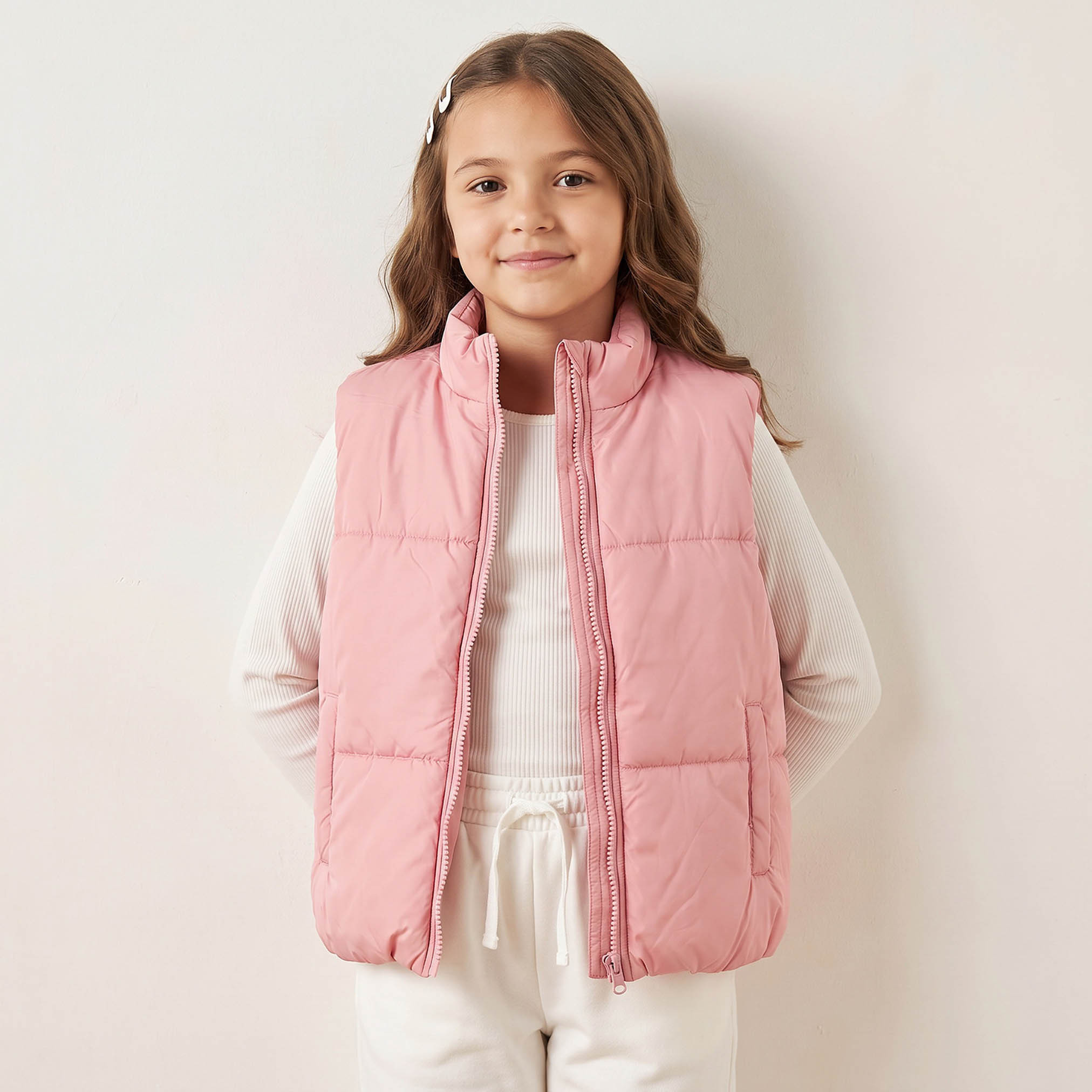 جاكيت مدرسي وردي بسحاب إغلاق للبنات من جونيورز-girls-clothing-winterwear-jacketsandcoats-image-1