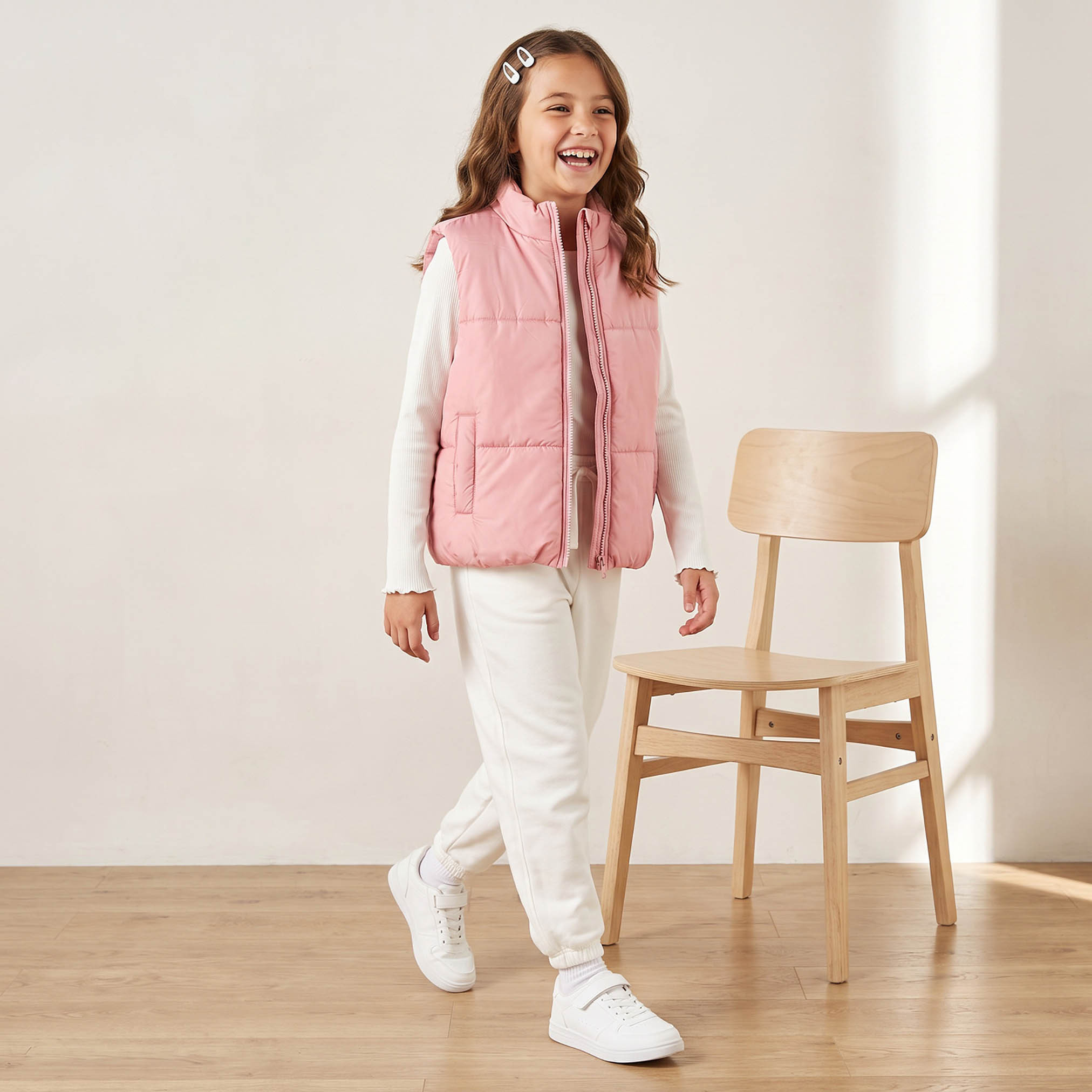 جاكيت مدرسي وردي بسحاب إغلاق للبنات من جونيورز-girls-clothing-winterwear-jacketsandcoats-image-2