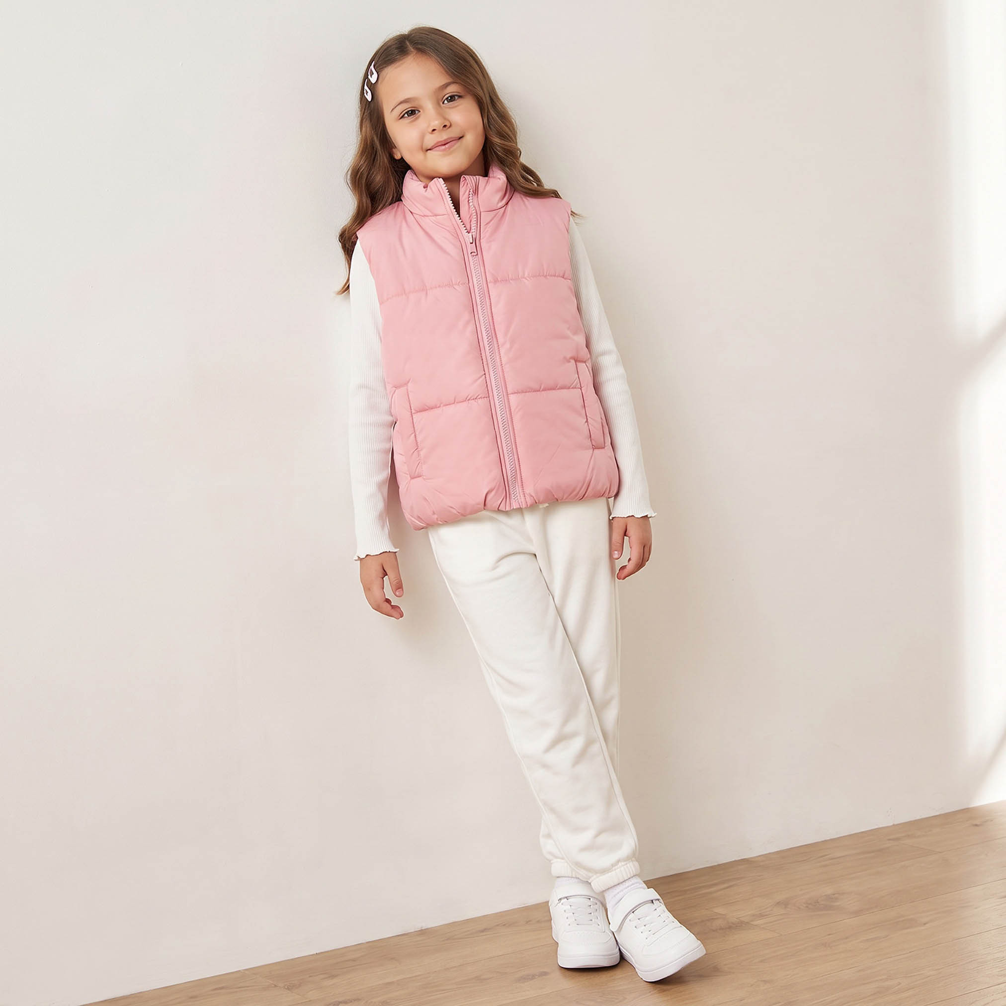 جاكيت مدرسي وردي بسحاب إغلاق للبنات من جونيورز-girls-clothing-winterwear-jacketsandcoats-image-5
