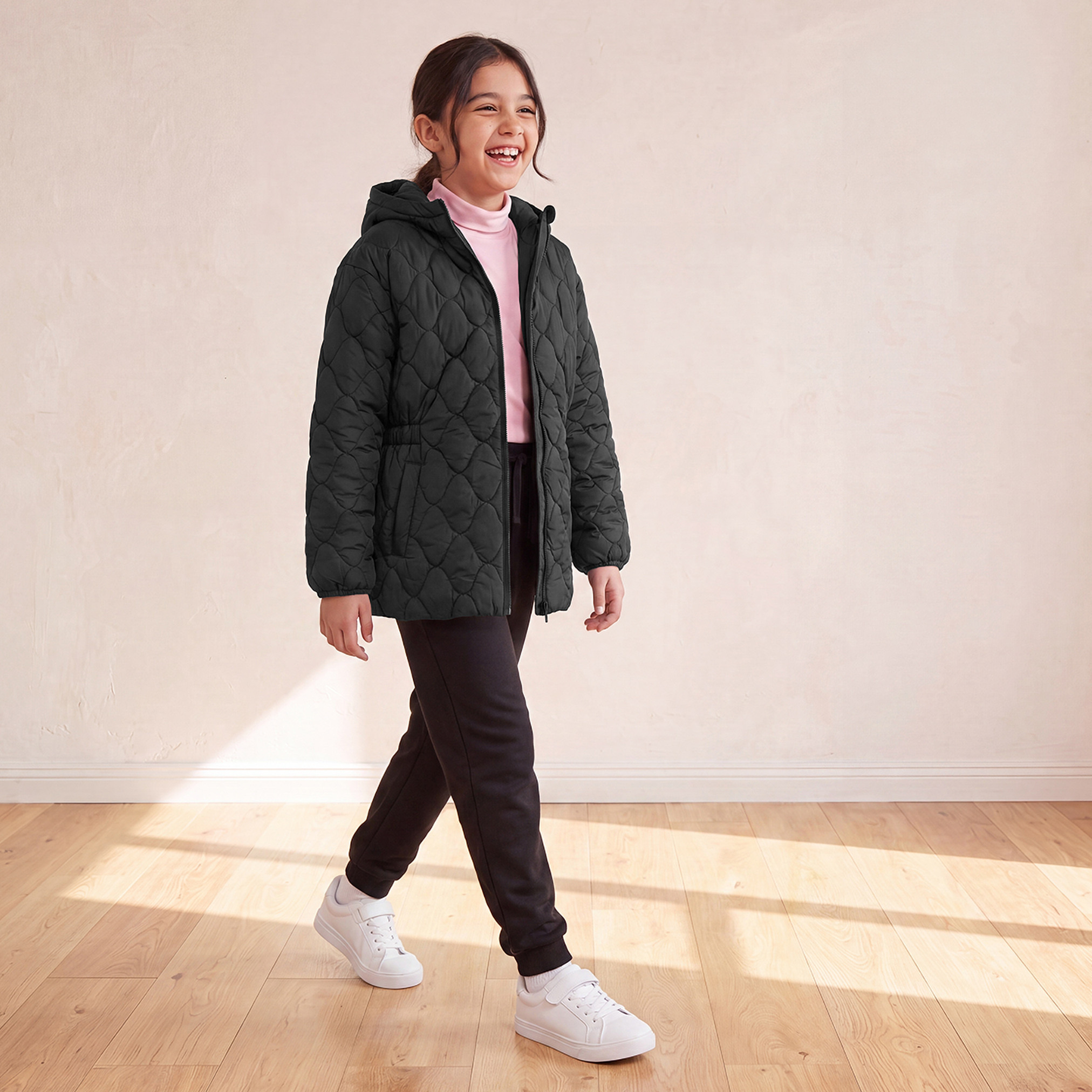 جاكيت مبطن بقبعة وجيوب من جونيورز-girls-clothing-winterwear-jacketsandcoats-image-4
